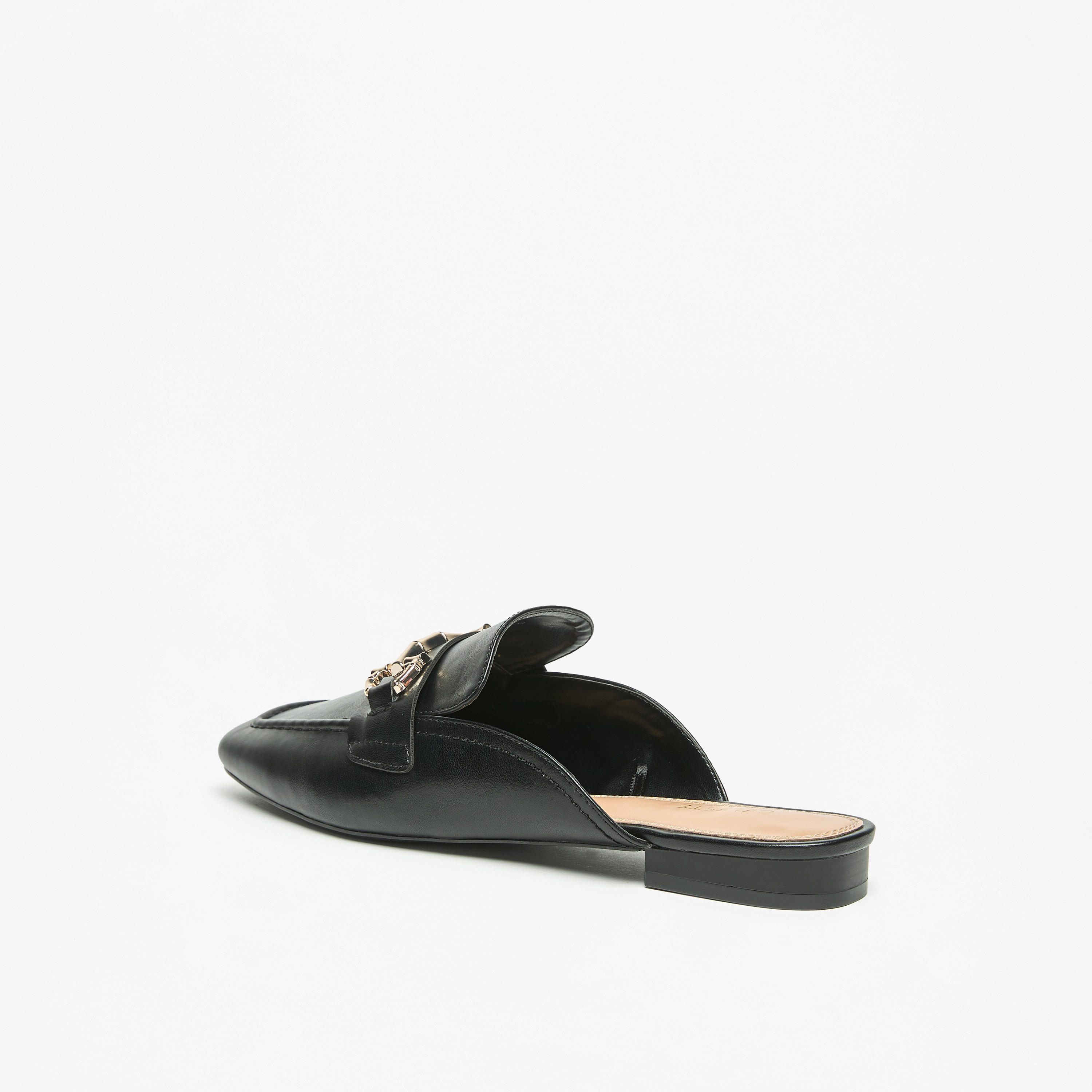 Celeste Women's Solid Slip-On Mules with Metallic Accent-women-shoes-flats-mules-image-4