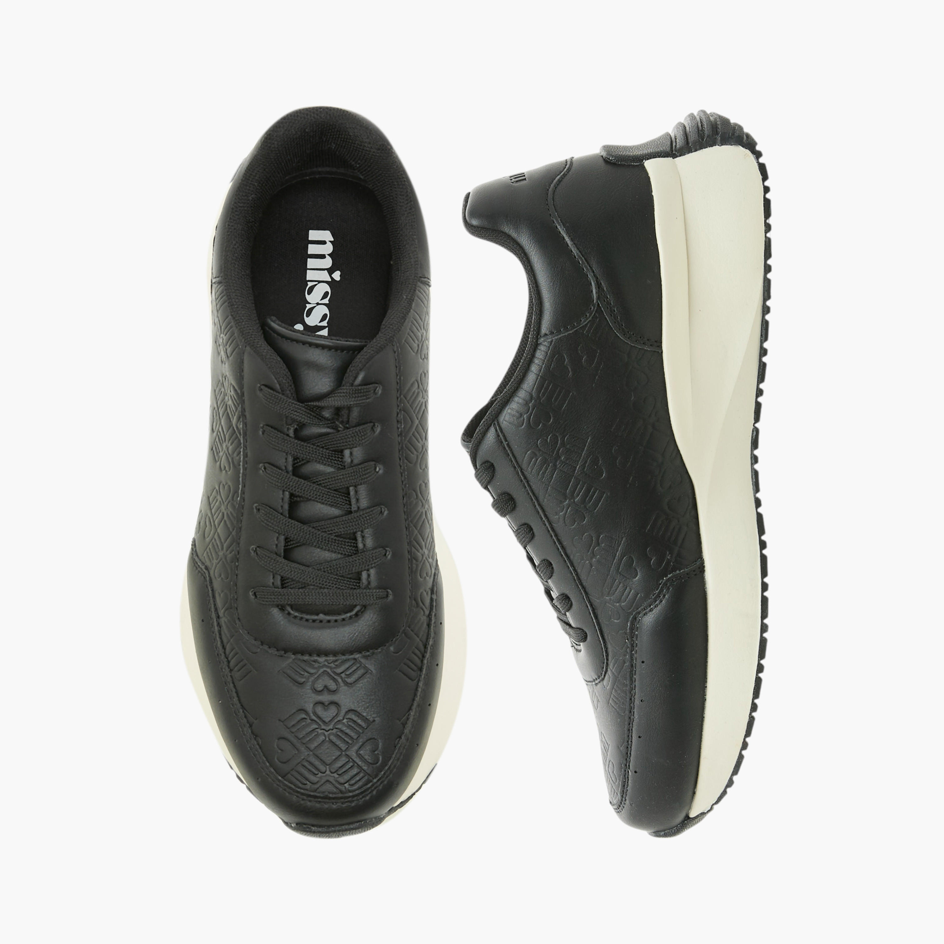 Missy Monogram Embossed Lace-Up Sneakers-women-shoes-sneakers-image-1