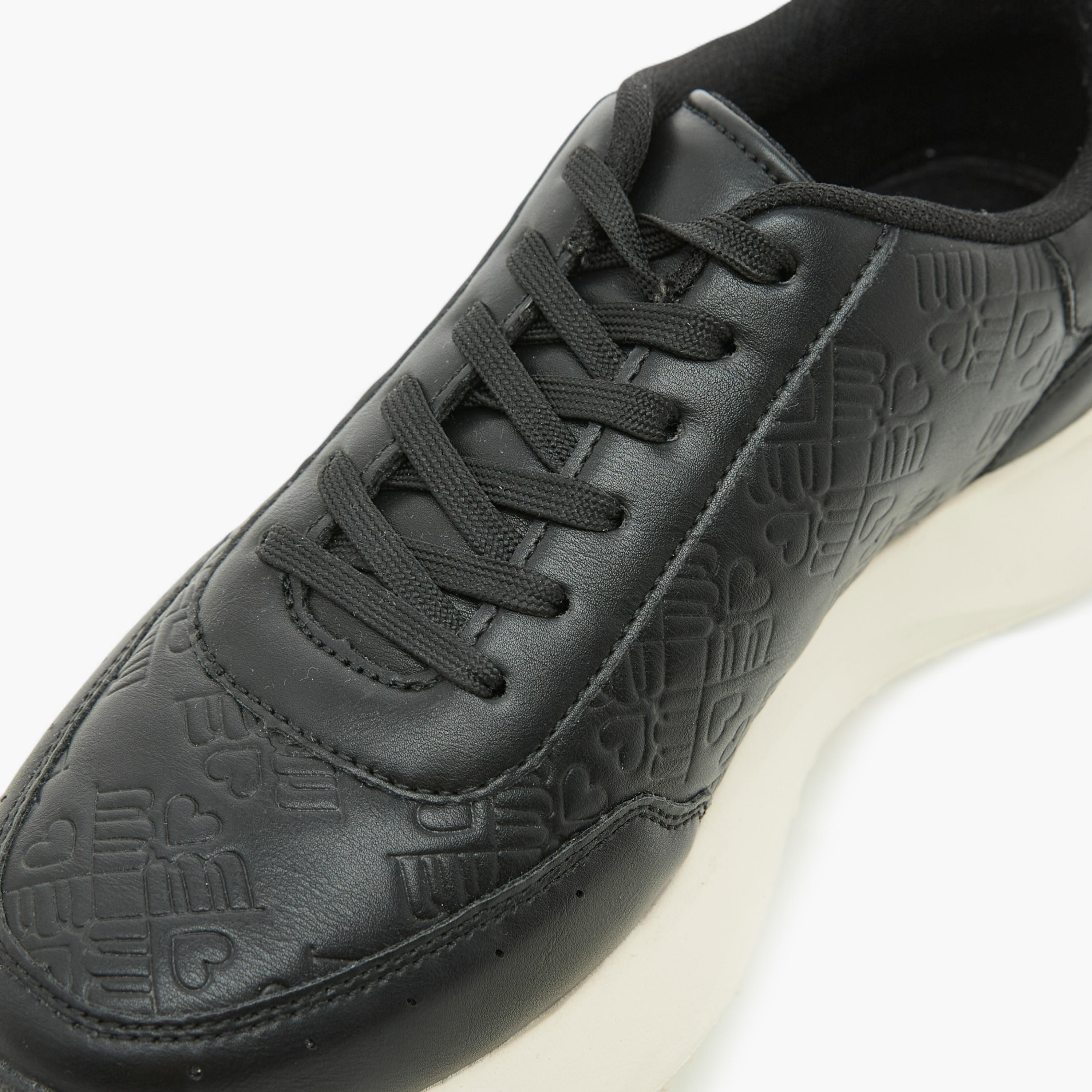 Missy Monogram Embossed Lace-Up Sneakers-women-shoes-sneakers-image-4