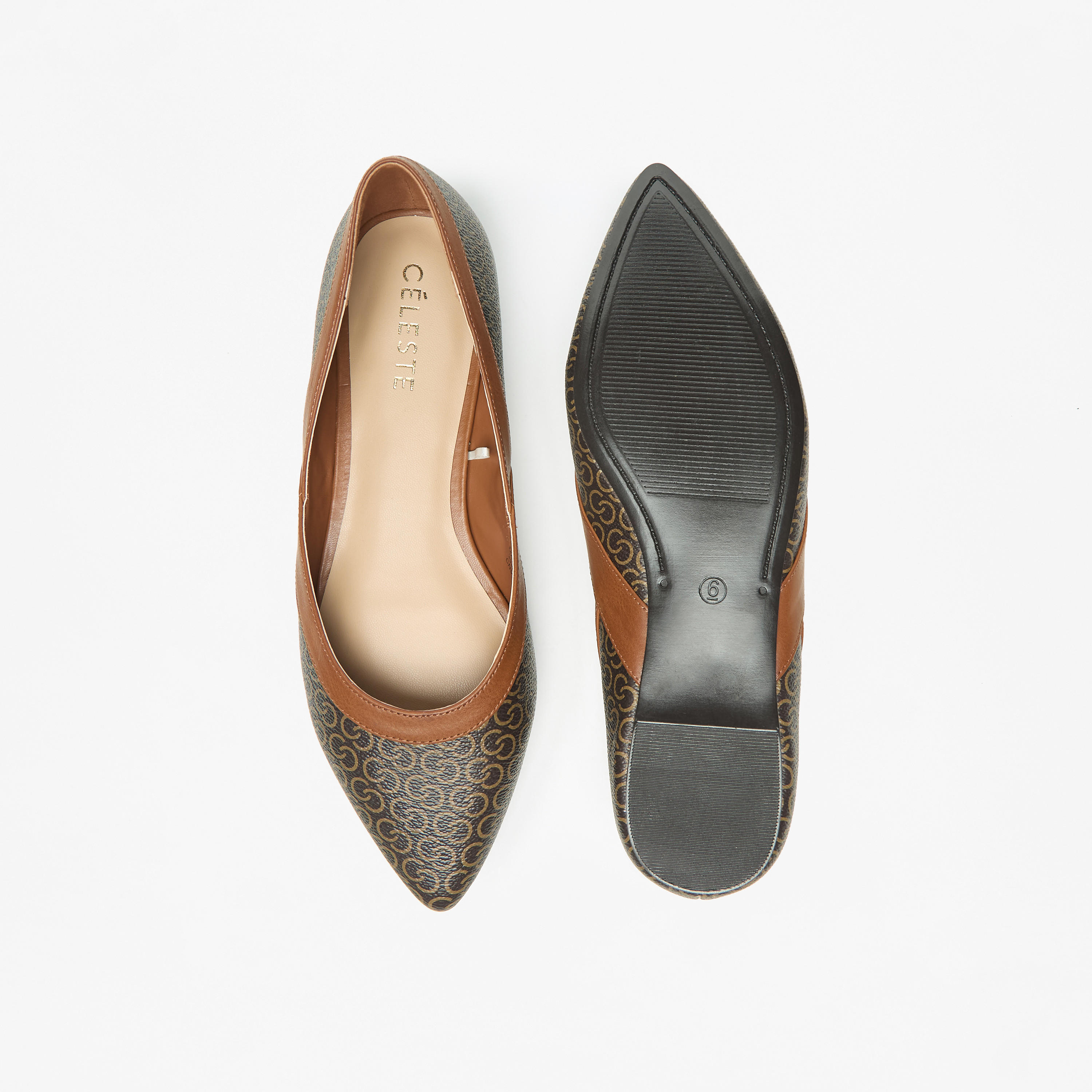 Celeste Women's Monogram Print Slip-On Ballerina Shoes-women-shoes-flats-ballerinas-image-4