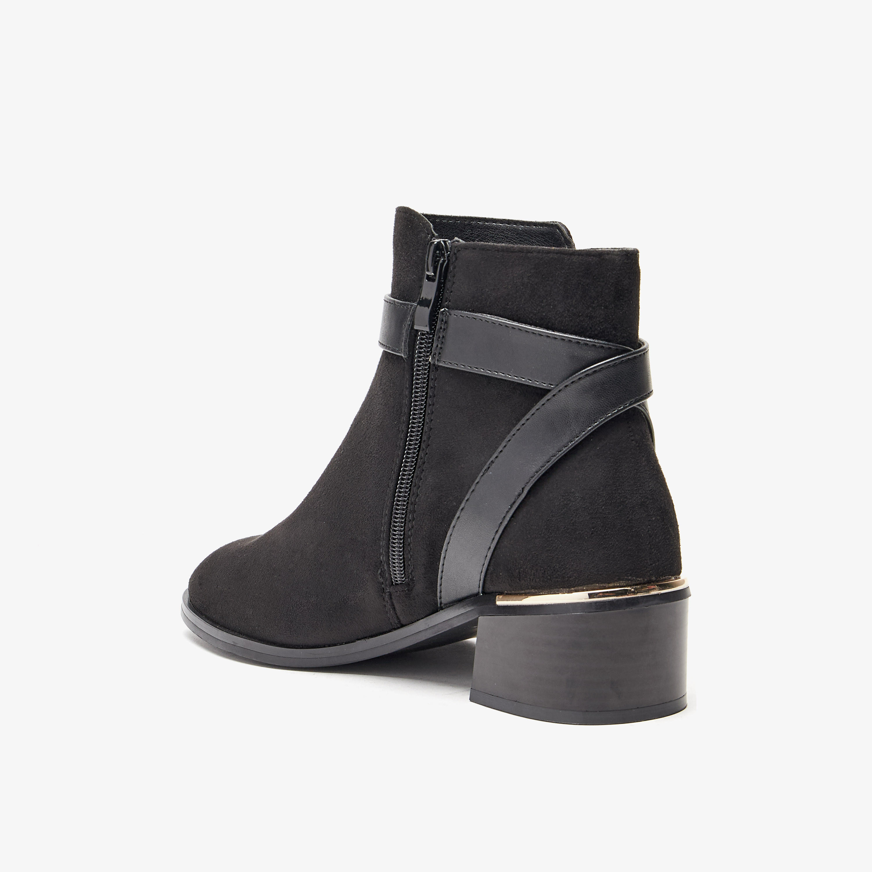 Celeste Women's Solid Slip On Ankle Boots with Zip Closure-women-shoes-boots-image-2