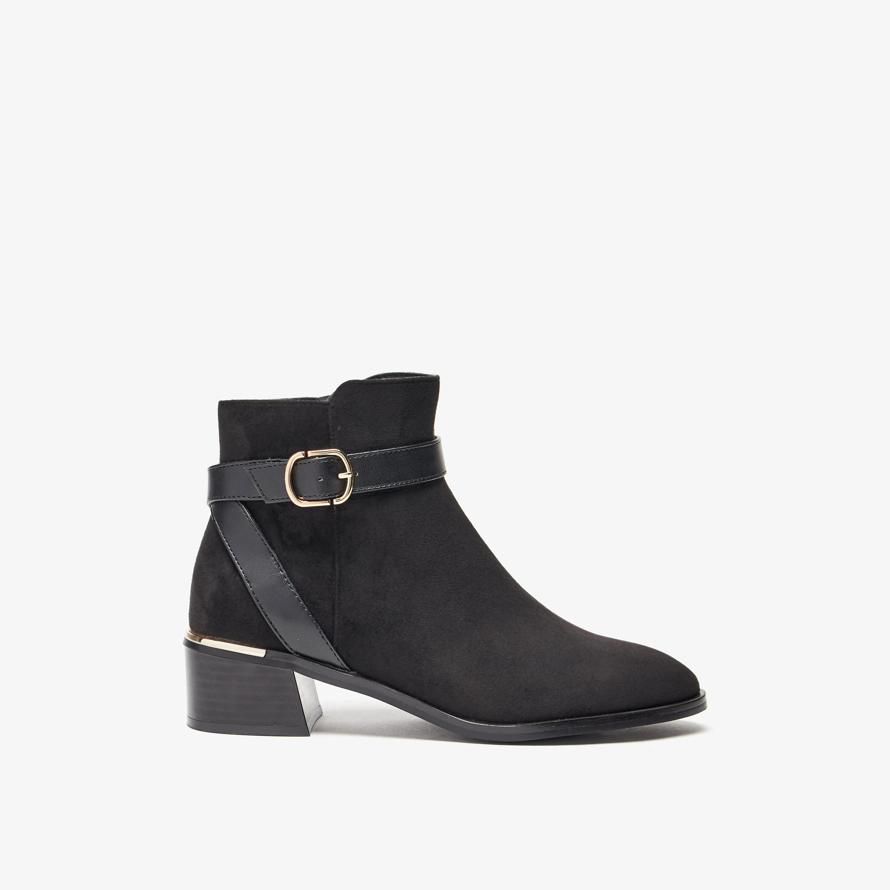 Celeste Women's Solid Slip On Ankle Boots with Zip Closure-women-shoes-boots-image-3