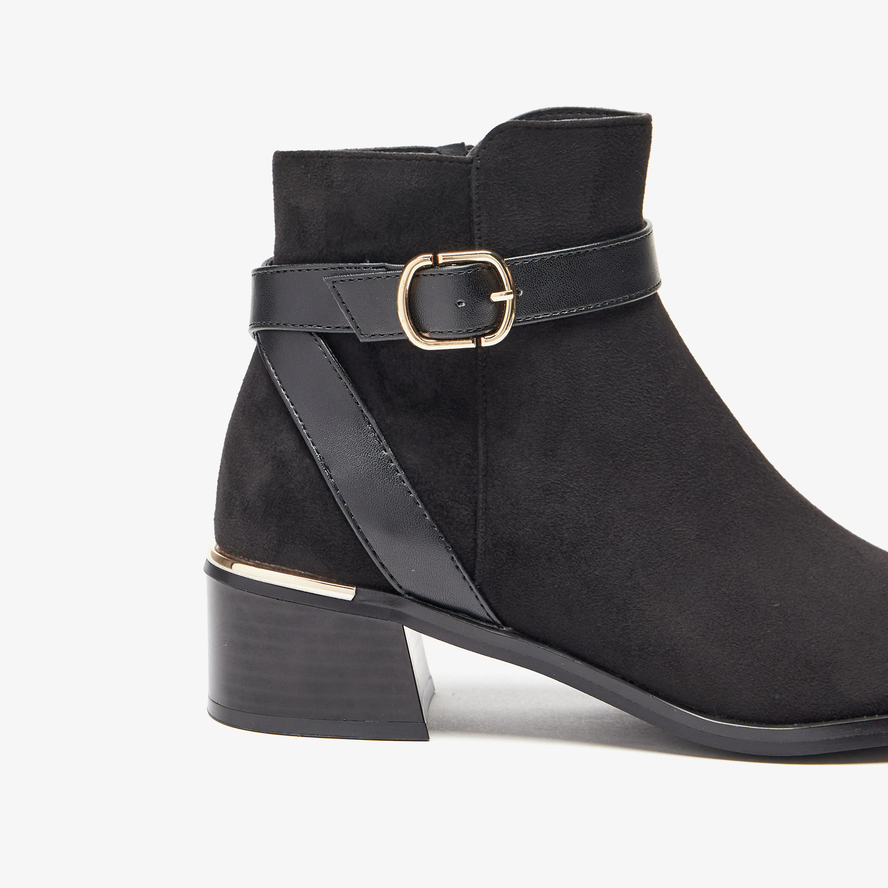 Celeste Women's Solid Slip On Ankle Boots with Zip Closure-women-shoes-boots-image-5