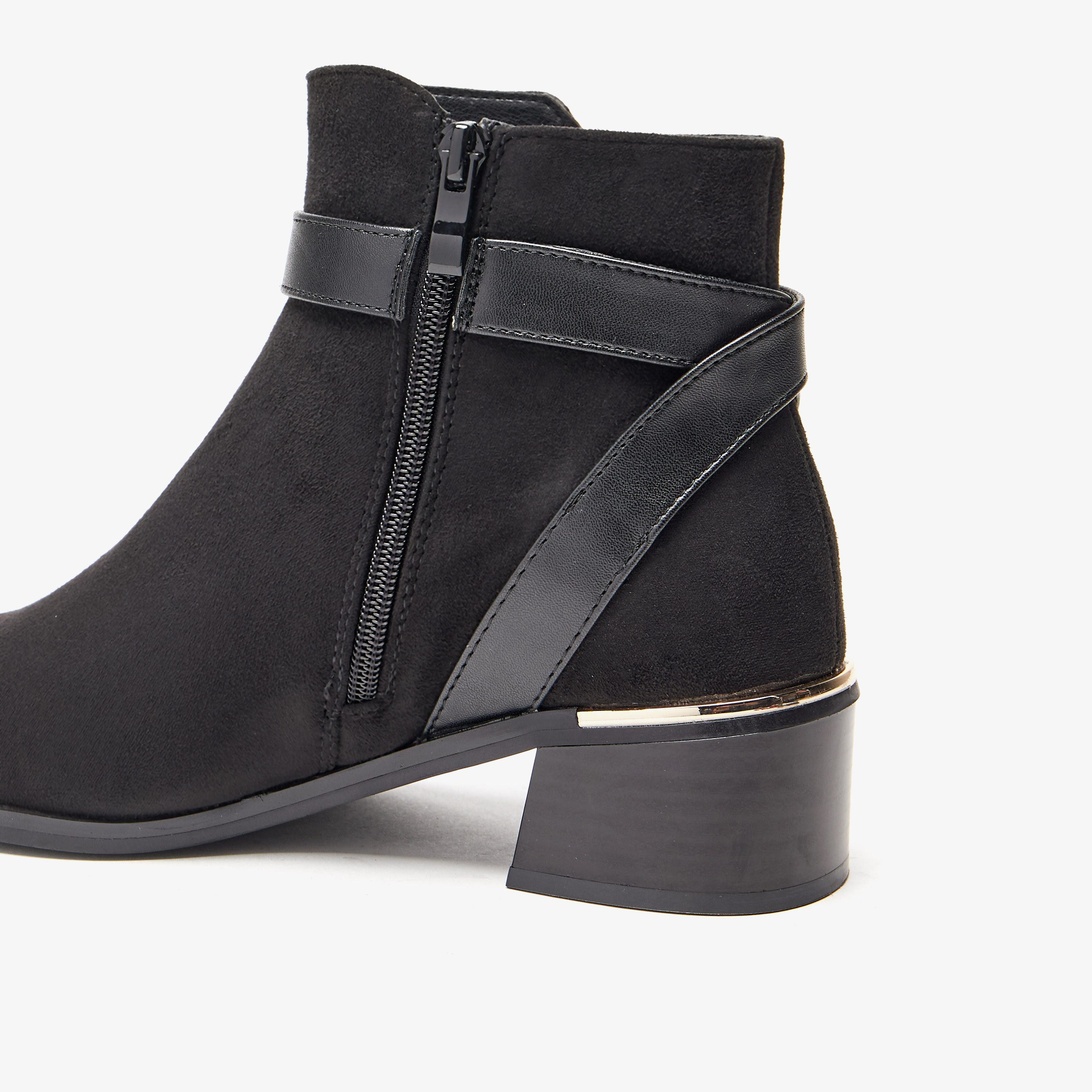 Celeste Women's Solid Slip On Ankle Boots with Zip Closure-women-shoes-boots-image-6