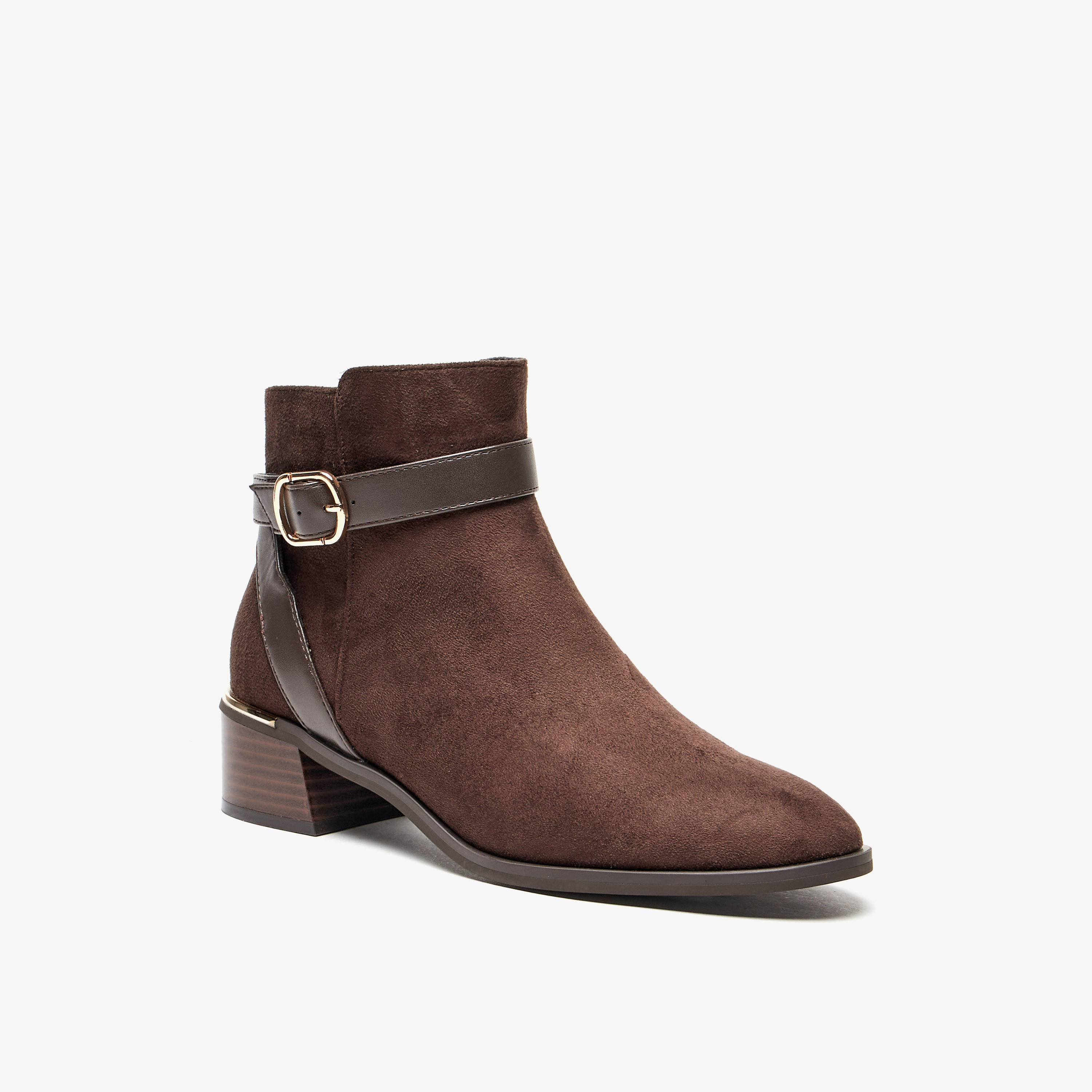 Celeste Women's Solid Slip On Ankle Boots with Zip Closure-women-shoes-boots-image-1