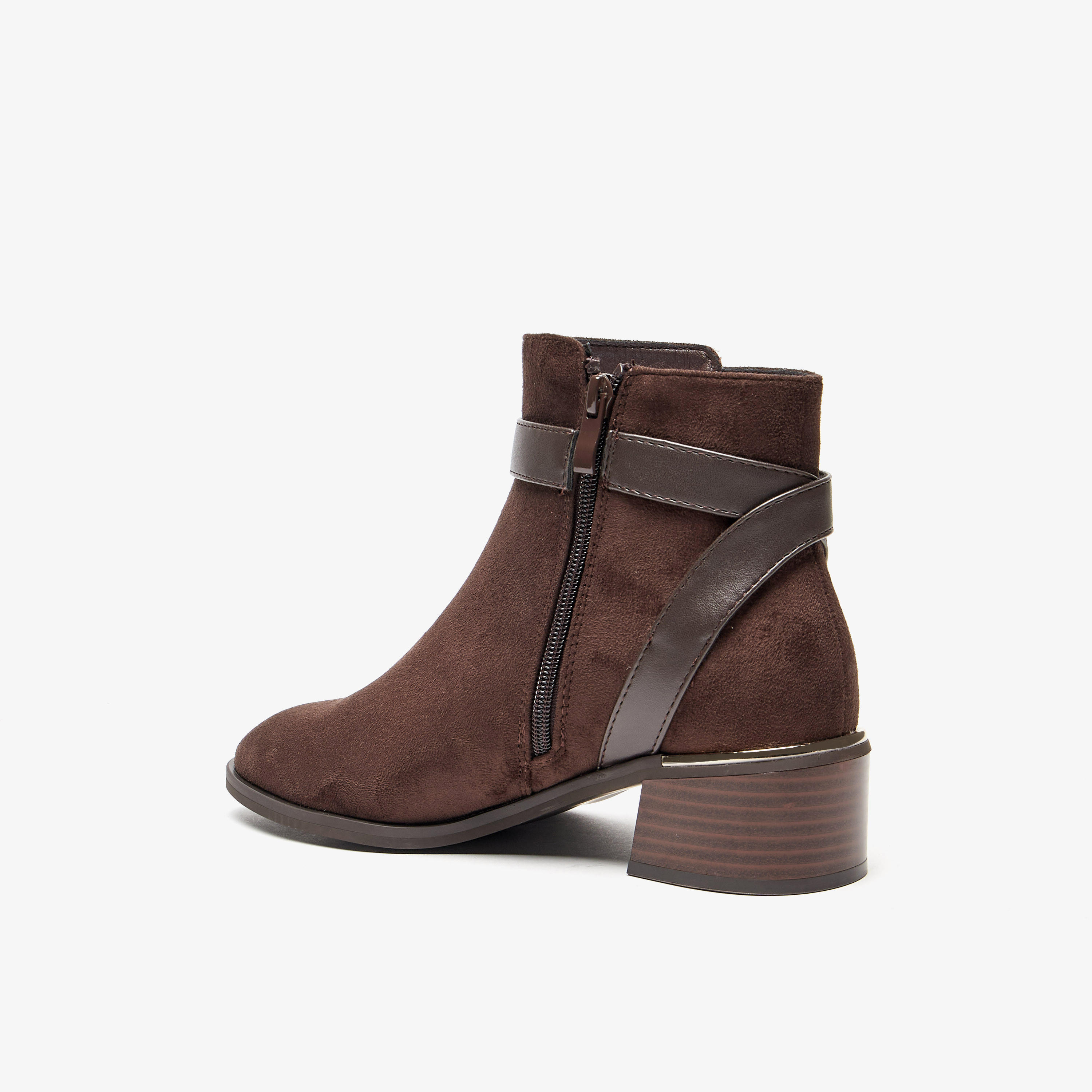 Celeste Women's Solid Slip On Ankle Boots with Zip Closure-women-shoes-boots-image-3