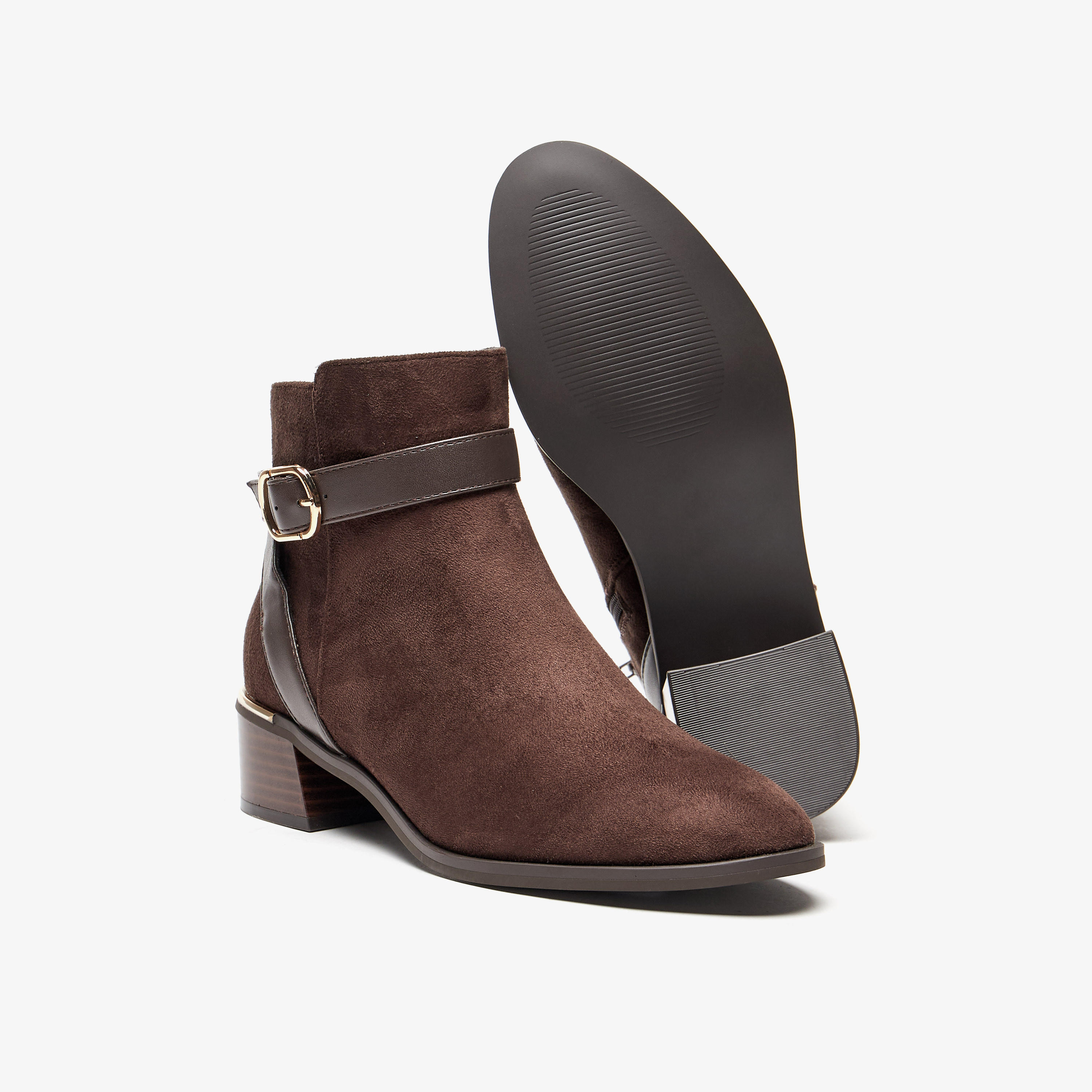 Celeste Women's Solid Slip On Ankle Boots with Zip Closure-women-shoes-boots-image-4