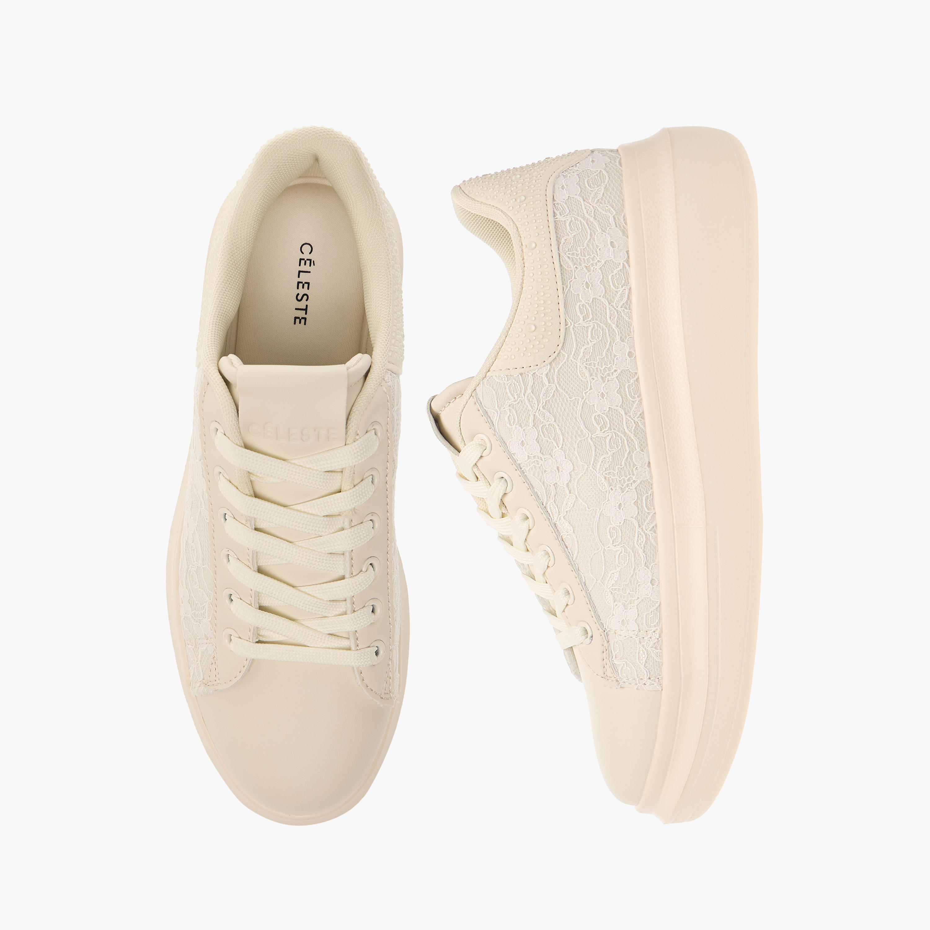 Celeste Women's Lace Textured Sneakers with Lace-Up Closure-women-shoes-sneakers-image-7