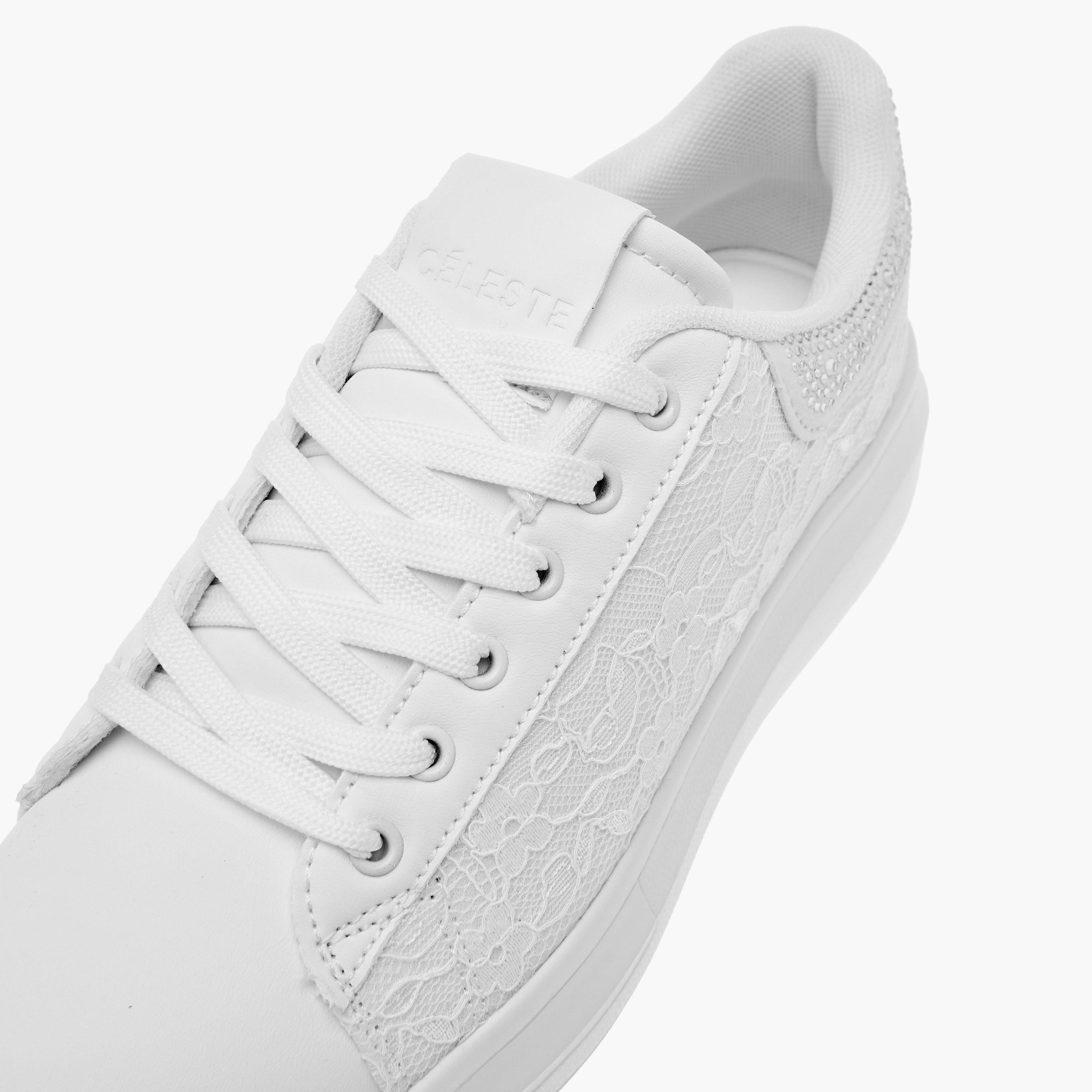 Celeste Women's Lace Textured Sneakers with Lace-Up Closure-women-shoes-sneakers-image-4