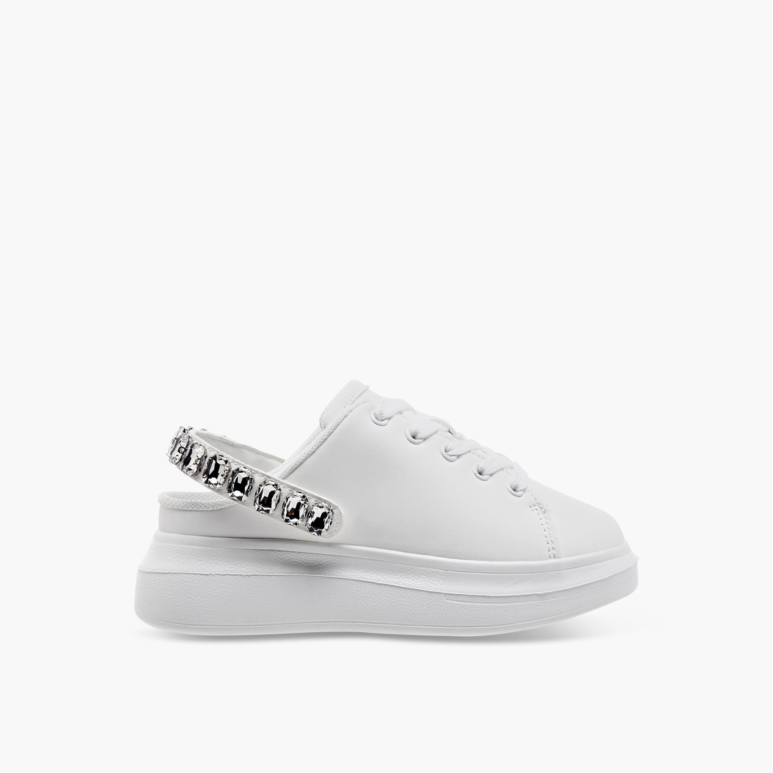 Celeste Girls' Embellished Sneakers with Lace-Up Detail-girls-shoes-sneakers-image-3