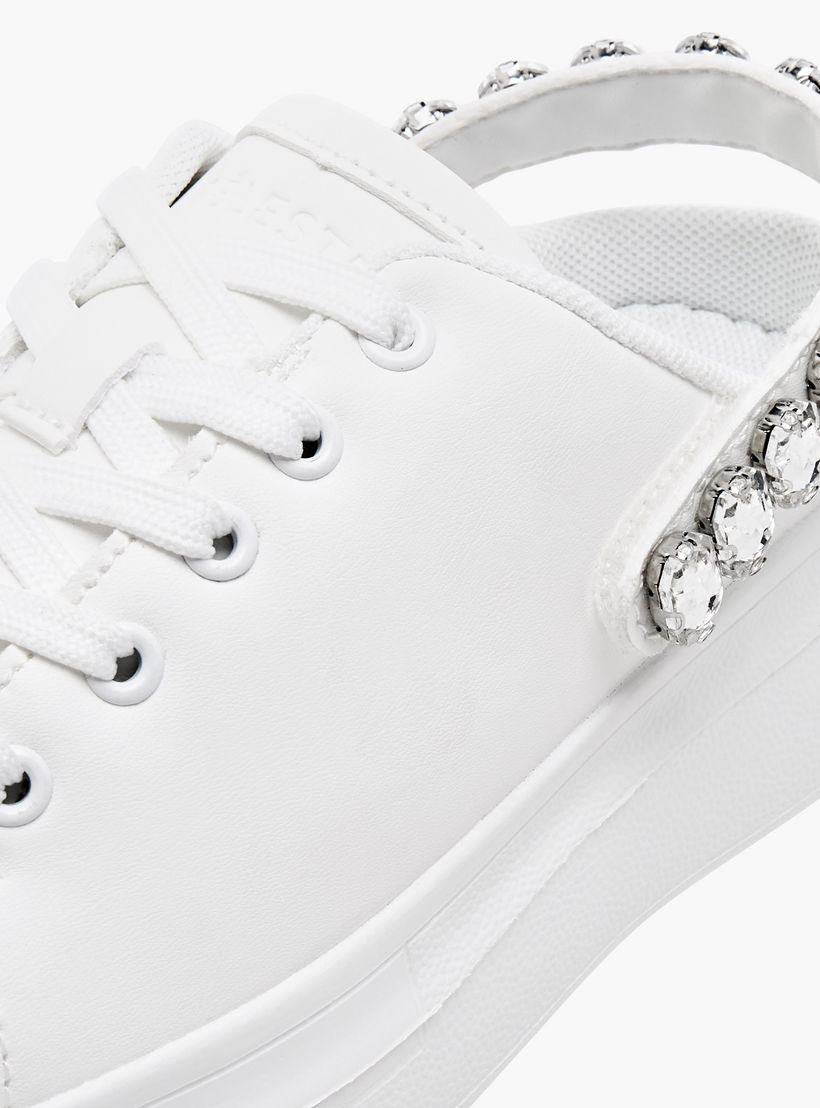 Celeste Girls' Embellished Sneakers with Lace-Up Detail-girls-shoes-sneakers-image-4
