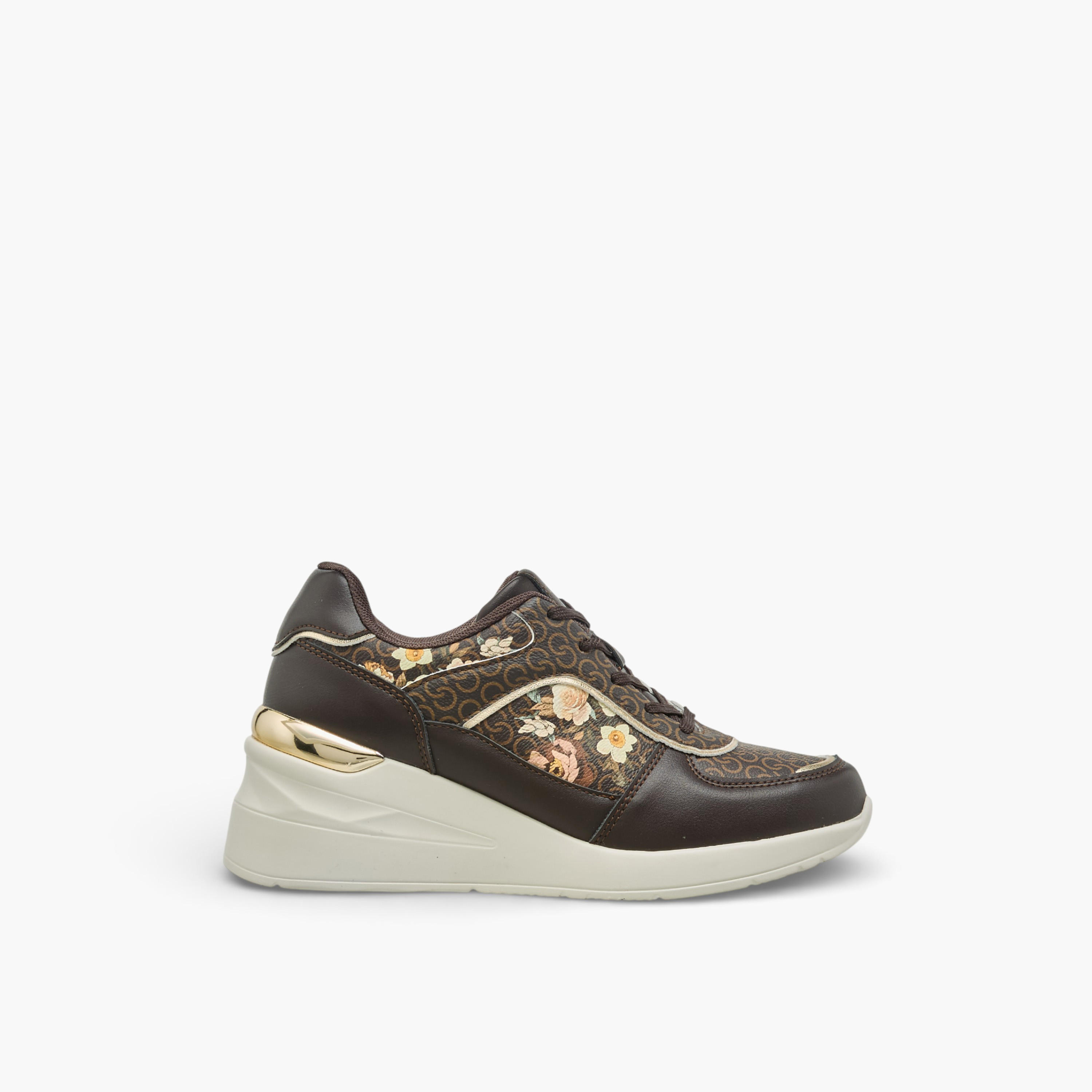 Celeste Women Floral Monogram Print Ankle Sneakers-women-shoes-sneakers-image-3
