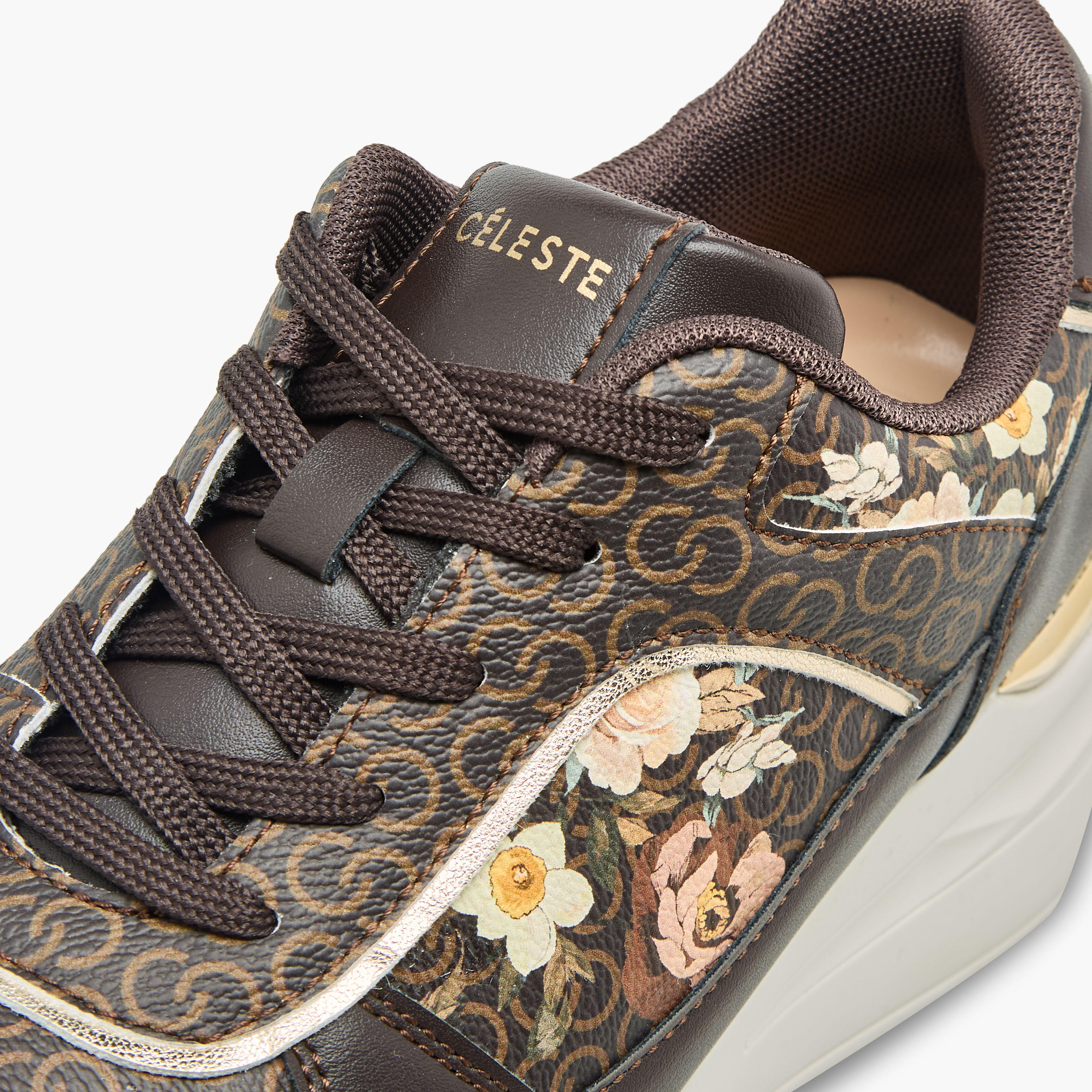 Celeste Women Floral Monogram Print Ankle Sneakers-women-shoes-sneakers-image-4