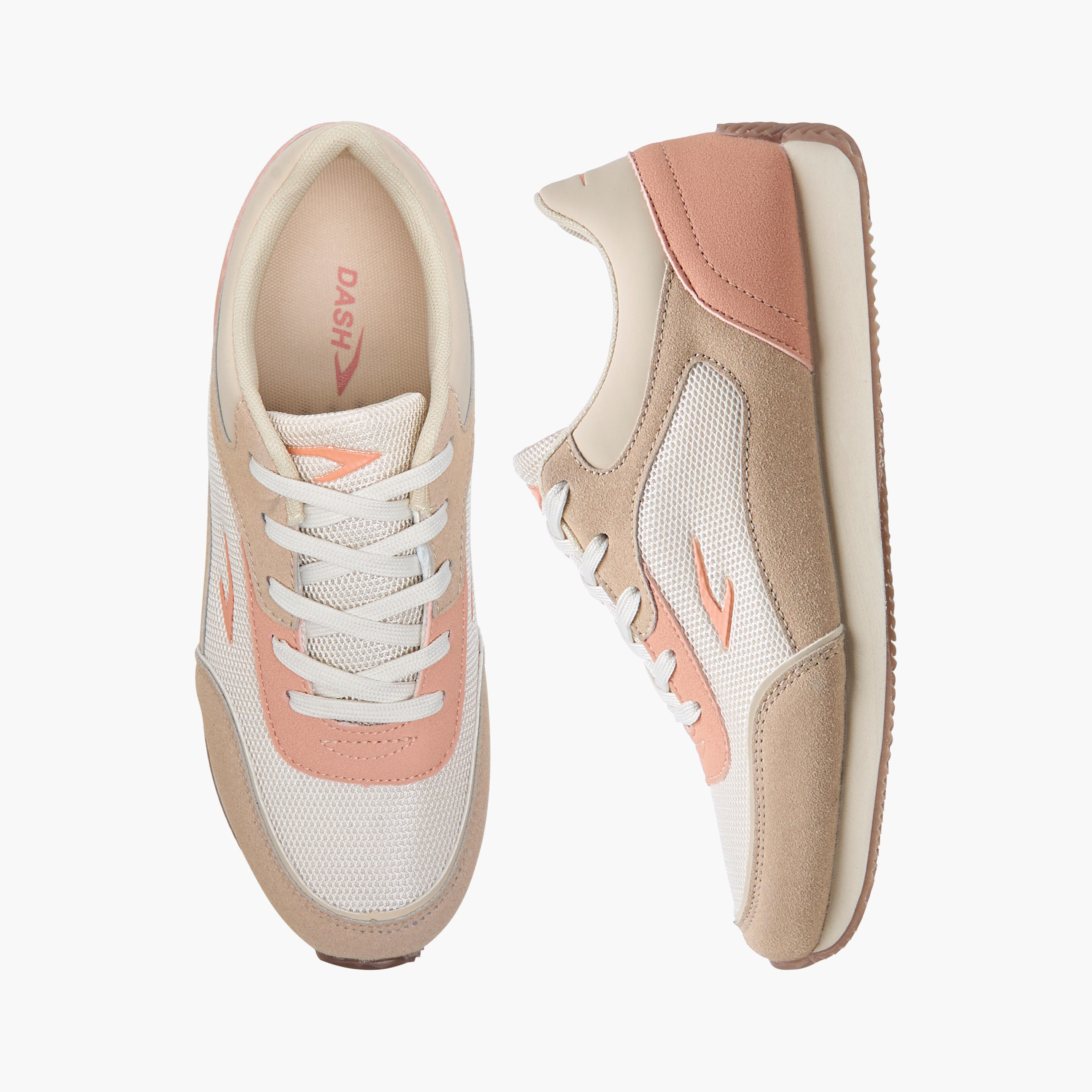 Dash Textured Sneakers with Lace-Up Closure-women-shoes-sneakers-image-1