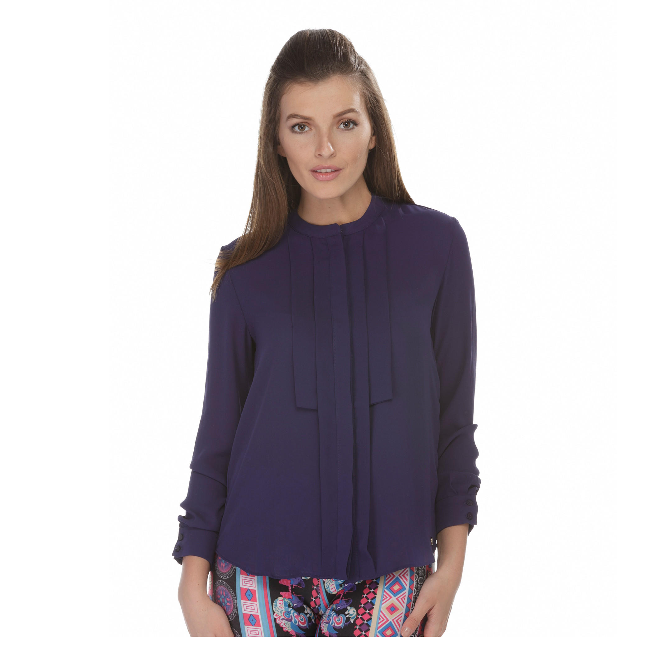 Elle Mandarin Collar Pleated Blouse-women-clothing-shirtsandblouses-blouses-image-5