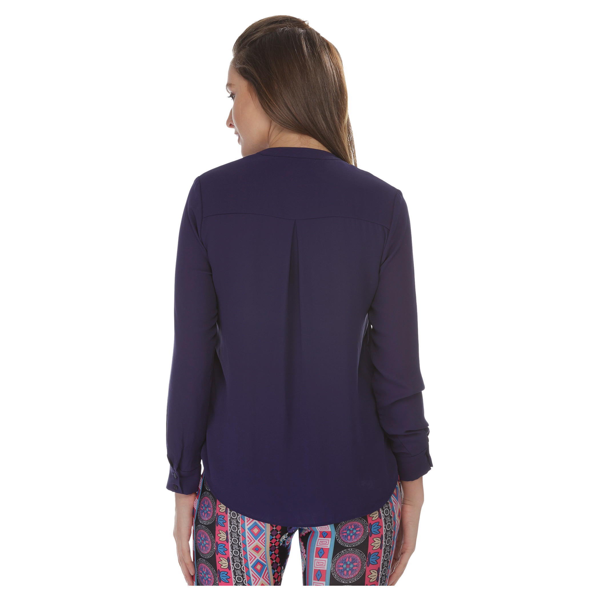 Elle Mandarin Collar Pleated Blouse-women-clothing-shirtsandblouses-blouses-image-2