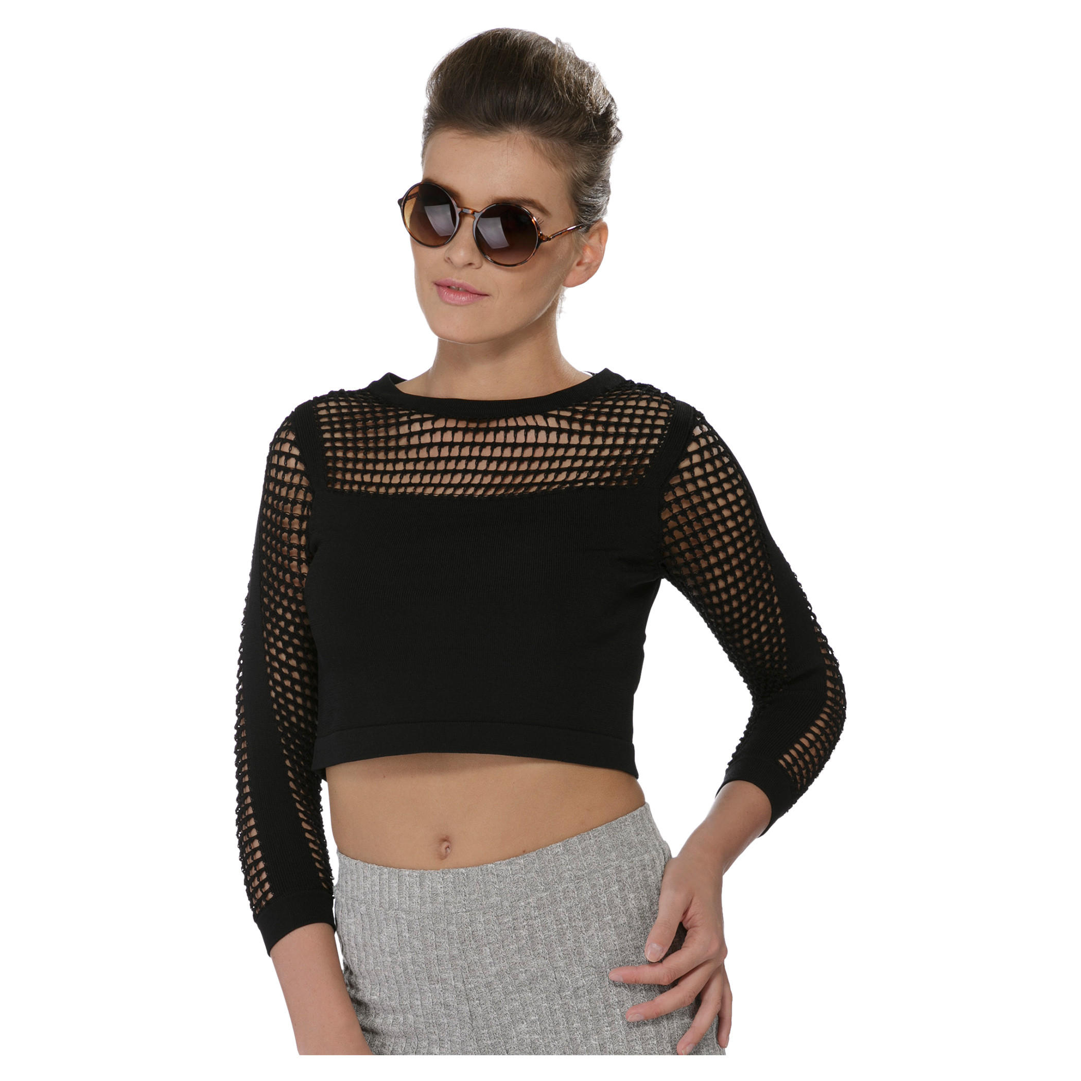 Elle Solid Colour Crop Top-women-clothing-shirtsandblouses-blouses-image-6