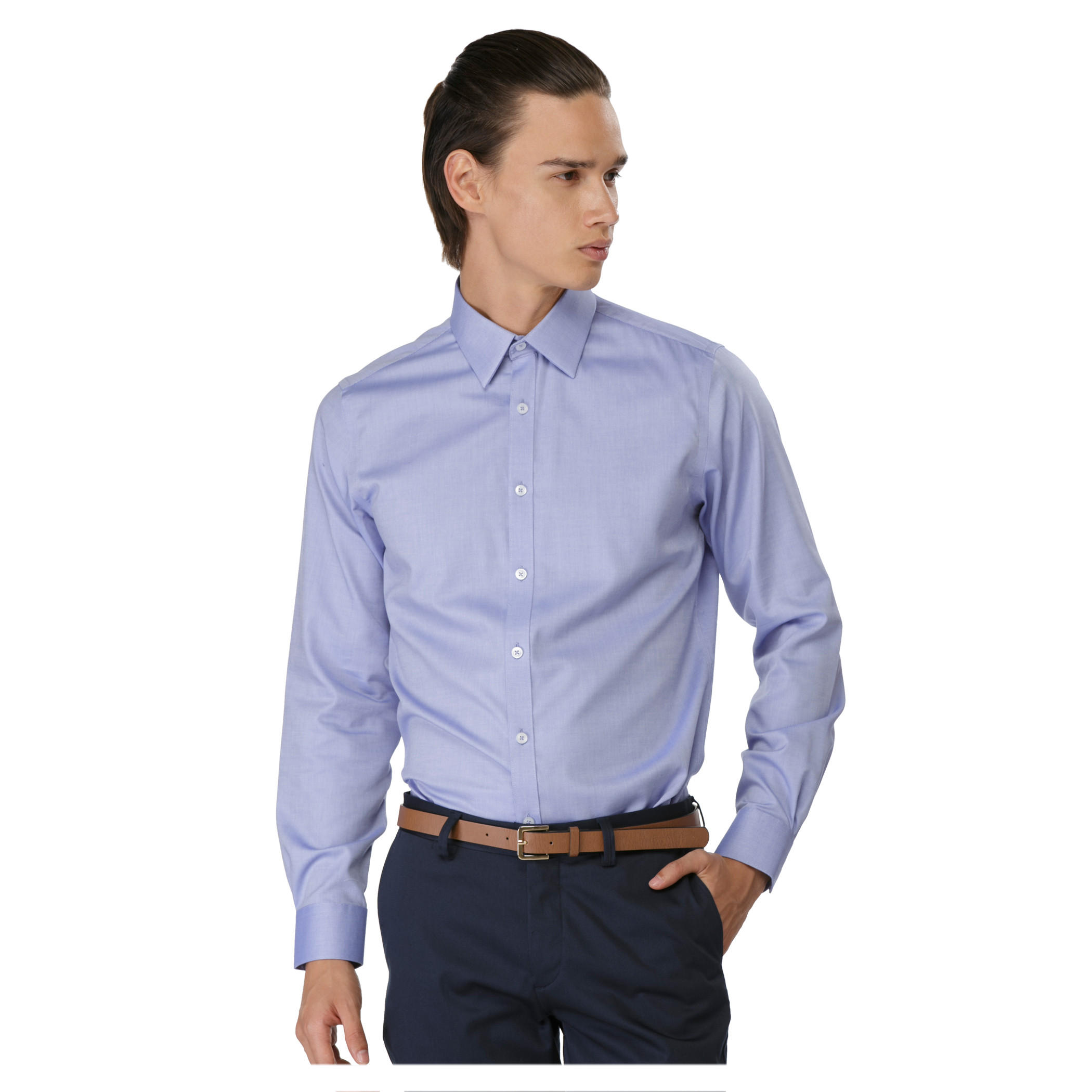 L' Homme Solid Colour Shirt-men-clothing-shirts-image-1