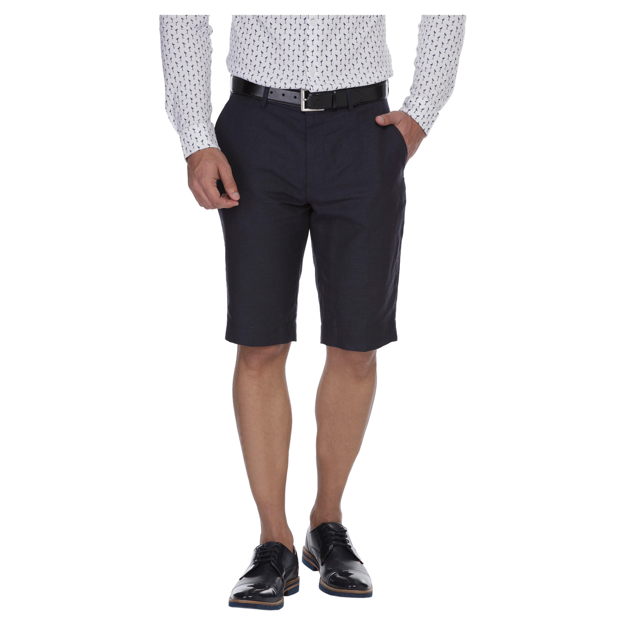 L'Homme Solid Colour Shorts-men-clothing-bottoms-shorts-image-1