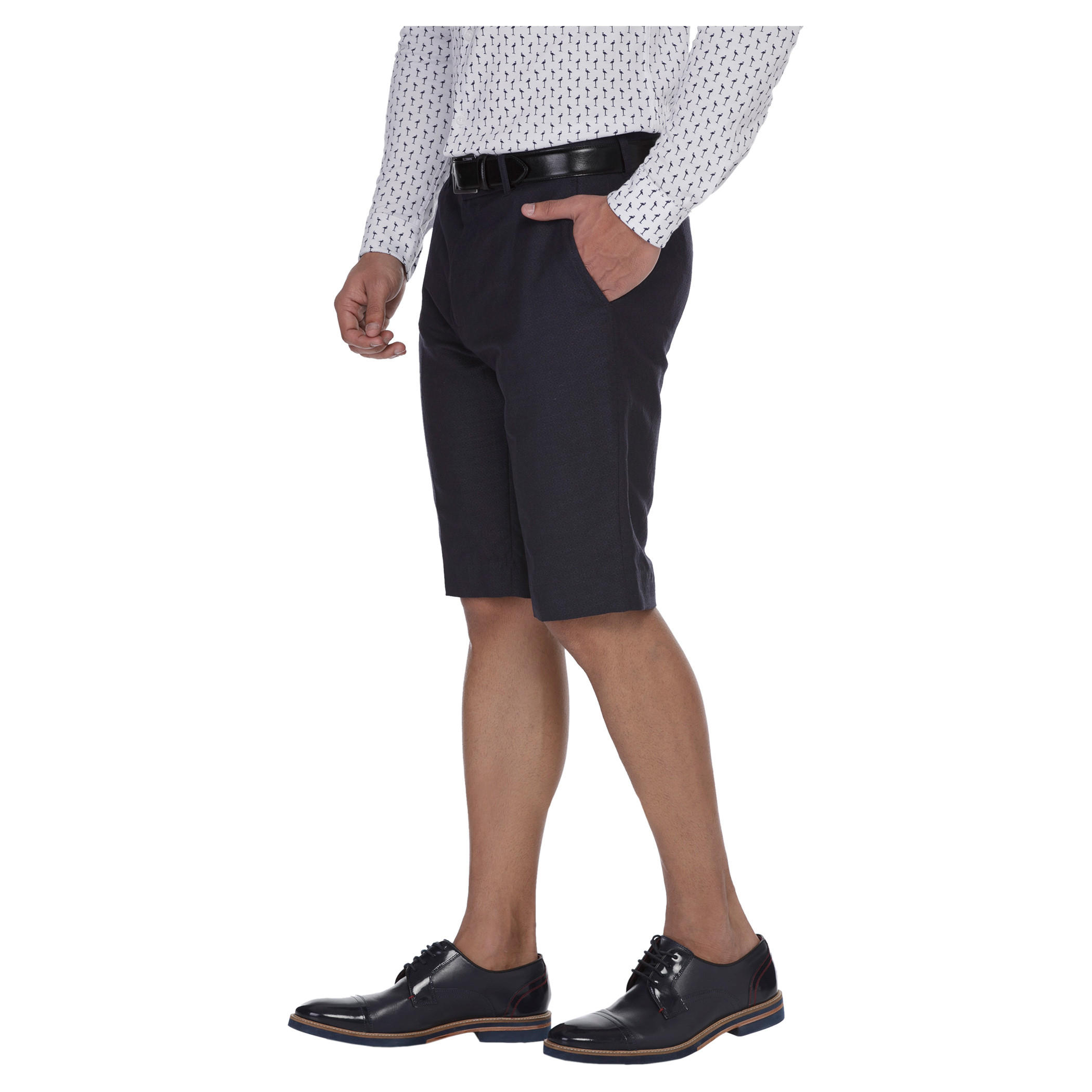 L'Homme Solid Colour Shorts-men-clothing-bottoms-shorts-image-3
