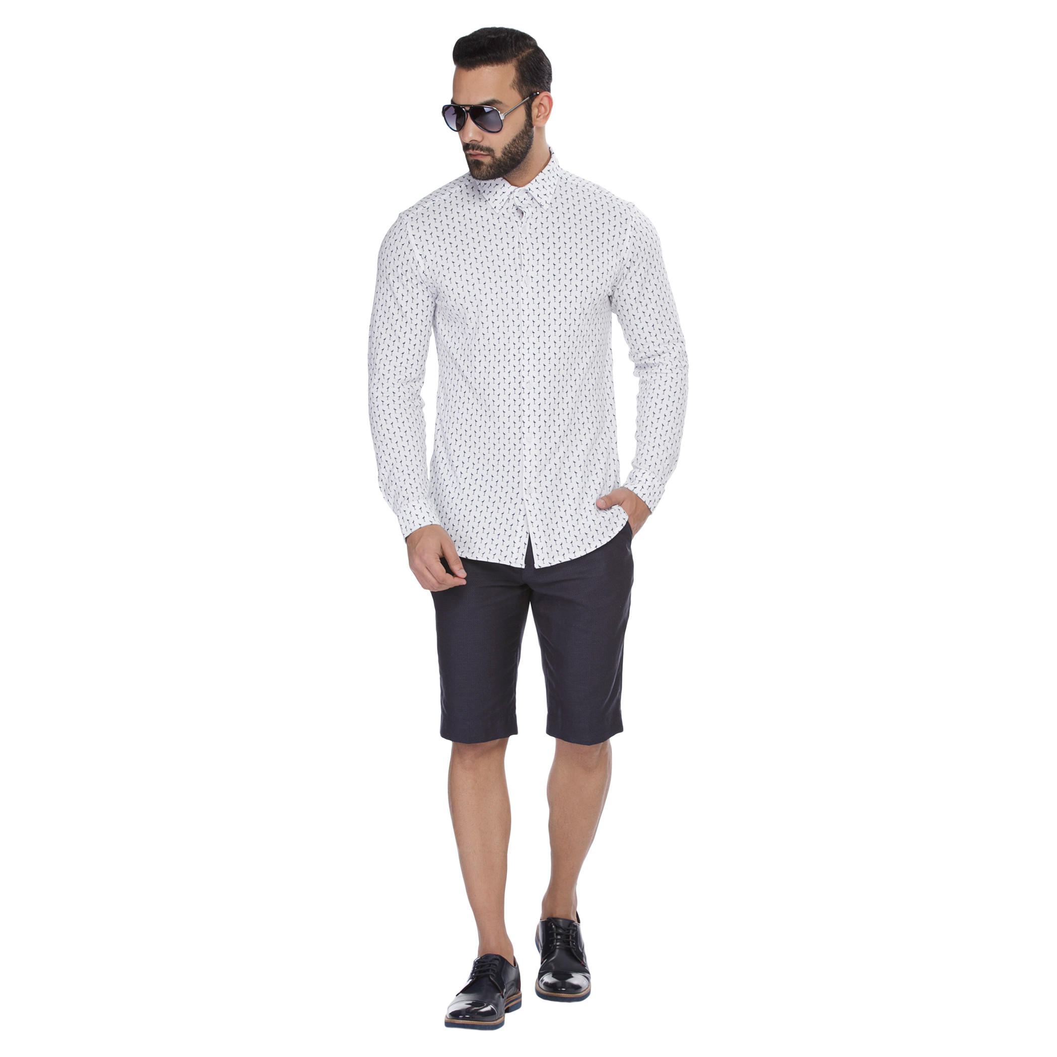 L'Homme Solid Colour Shorts-men-clothing-bottoms-shorts-image-1