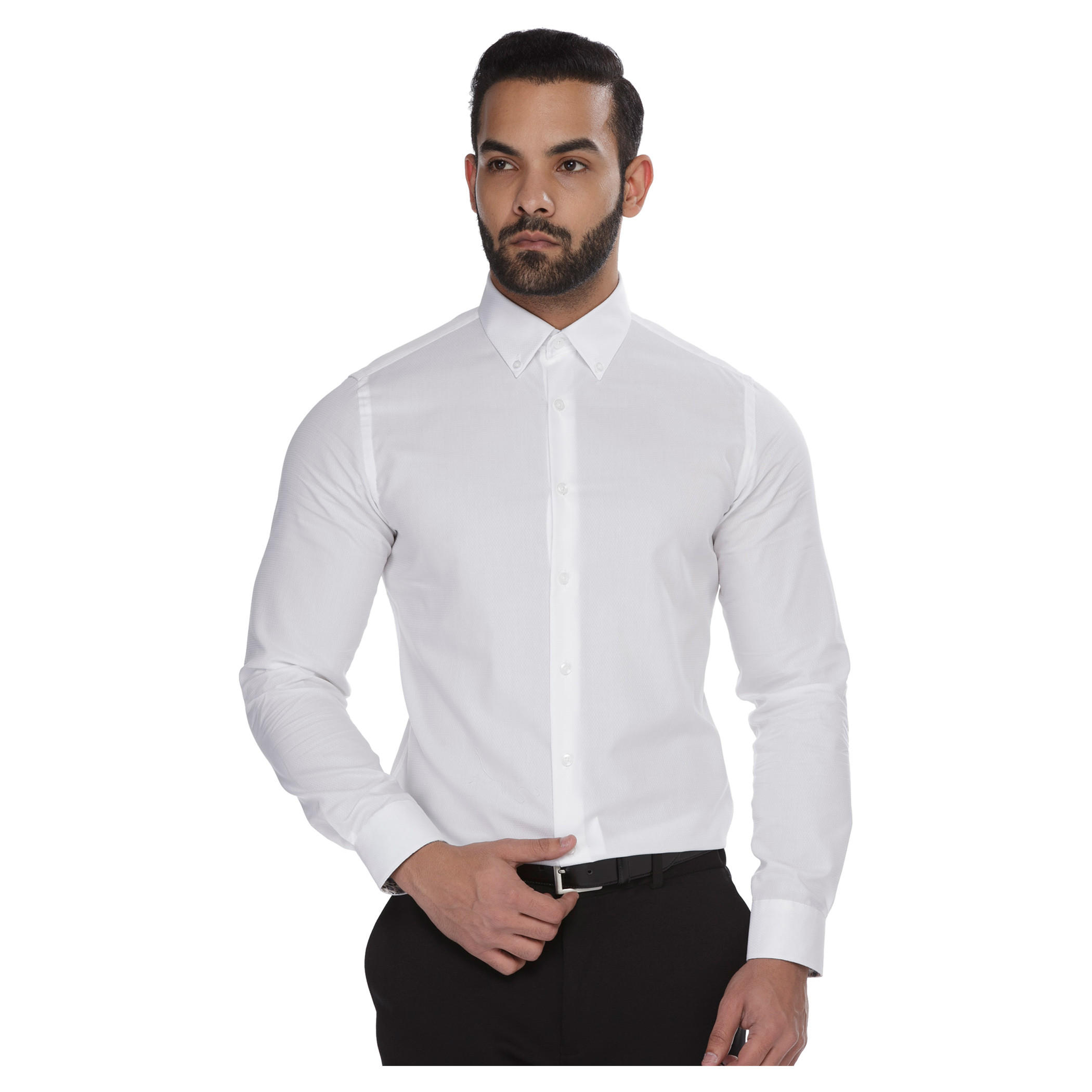 L'Homme Solid Colour Shirt-men-clothing-shirts-image-1