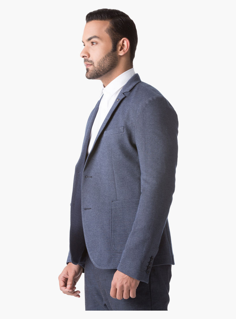 L'Homme Cotton Blazer with Notch Lapel and Long Sleeves in Regular Fit-men-winterwear-jacketsandblazers-image-3