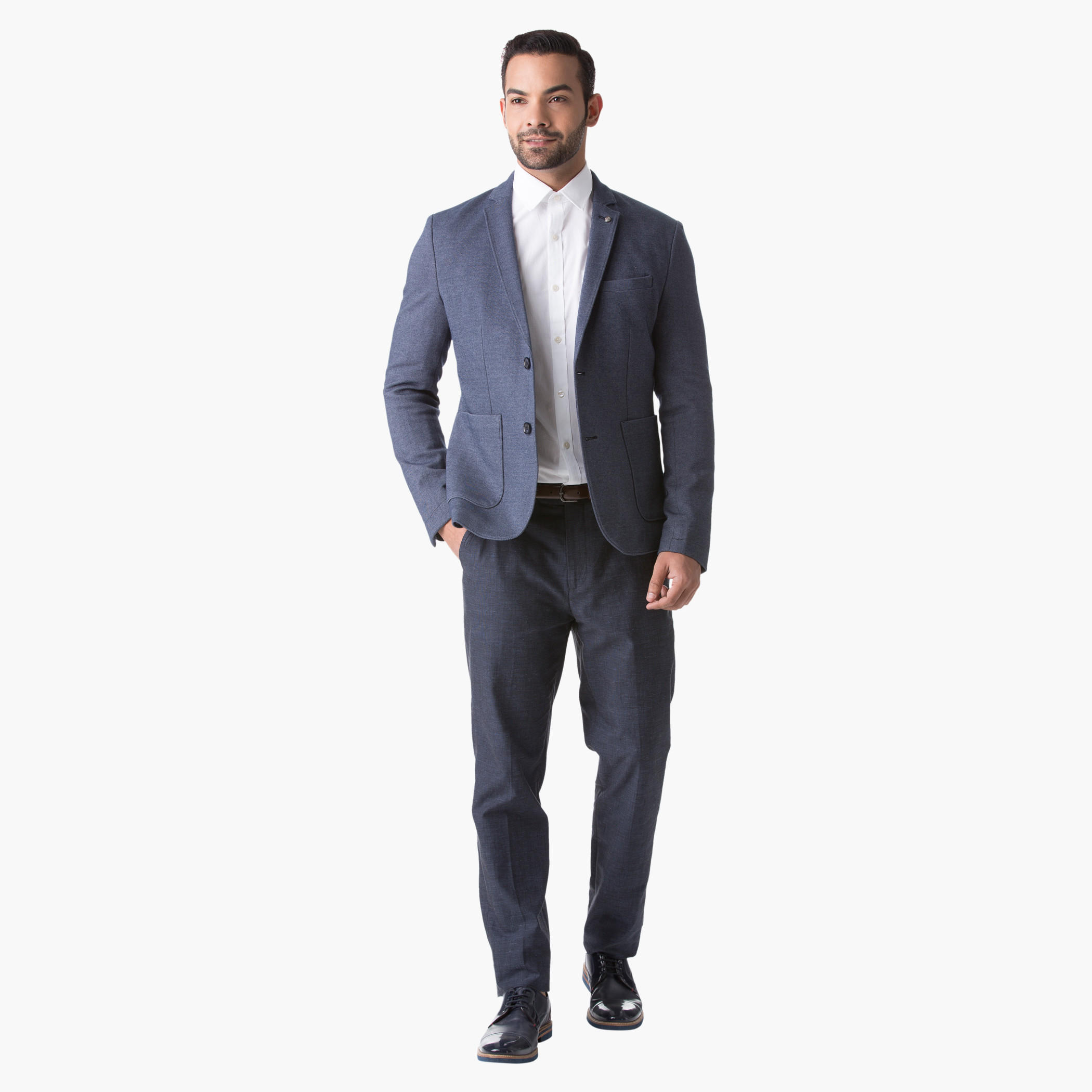 L'Homme Cotton Blazer with Notch Lapel and Long Sleeves in Regular Fit-men-winterwear-jacketsandblazers-image-5