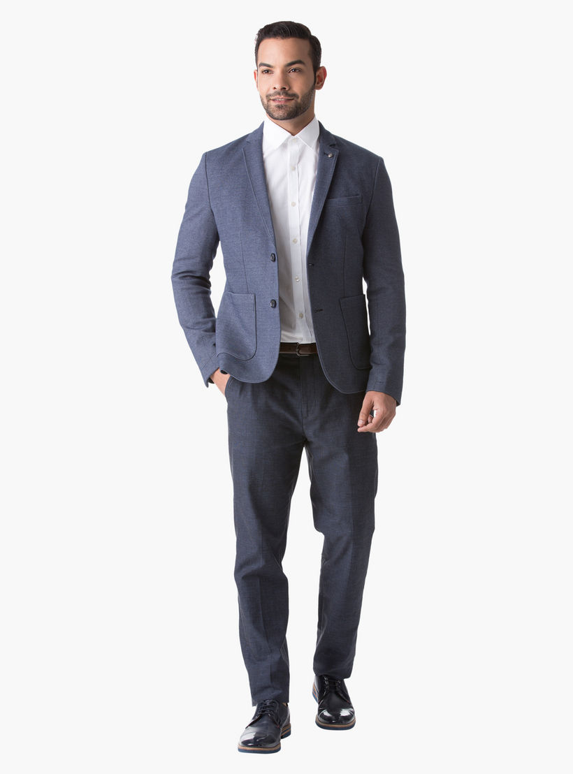 L'Homme Cotton Blazer with Notch Lapel and Long Sleeves in Regular Fit-men-winterwear-jacketsandblazers-image-5