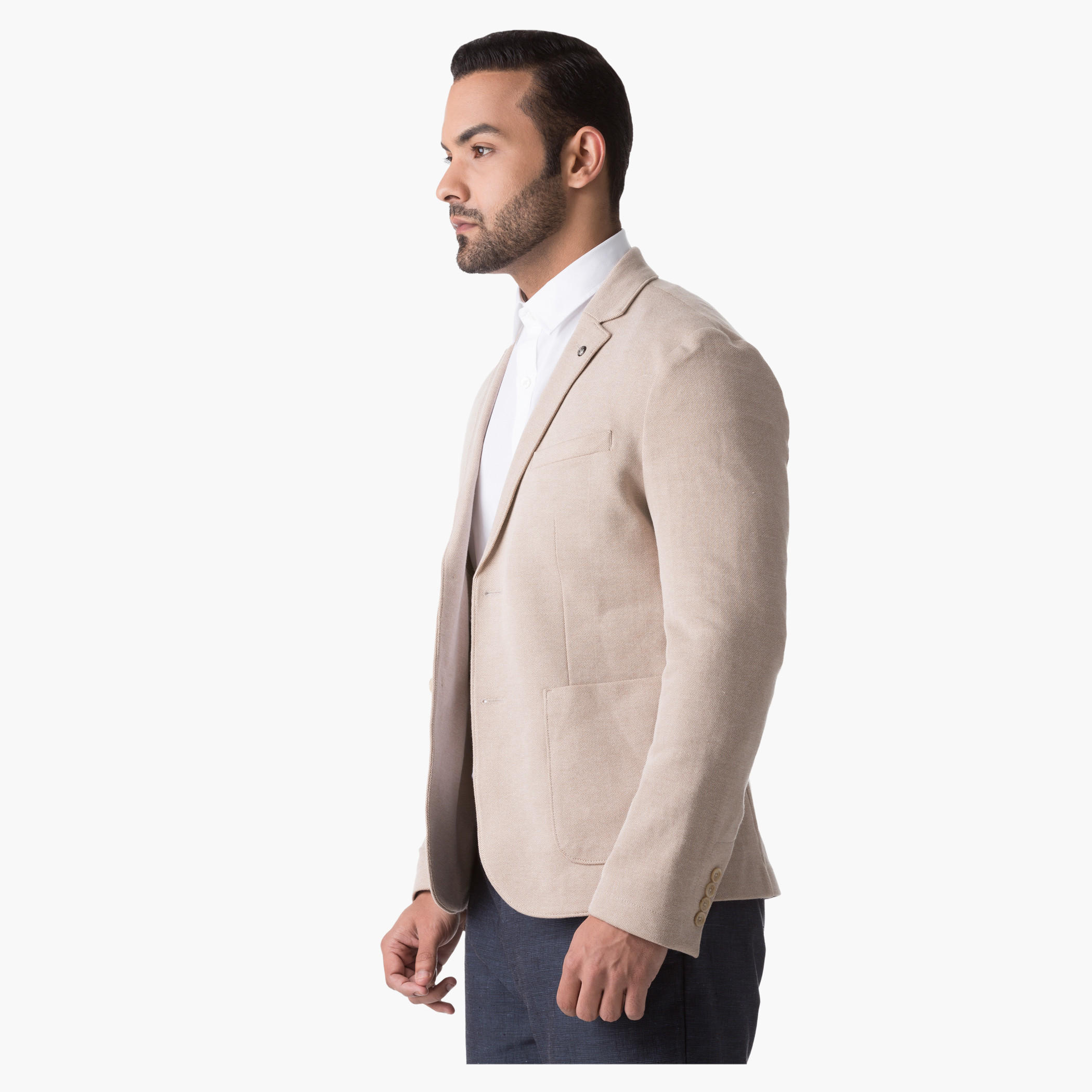 L'Homme Cotton Blazer with Notch Lapel and Long Sleeves in Regular Fit-men-winterwear-jacketsandblazers-image-8