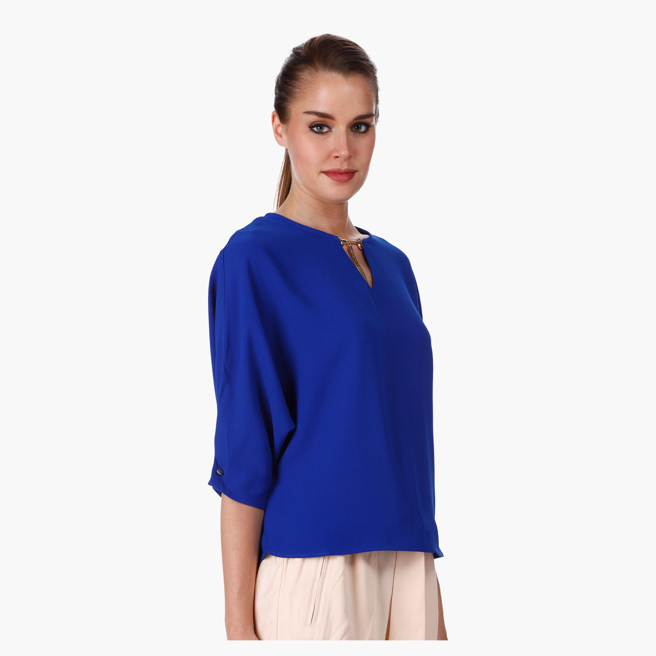 Elle Crop Top with 3/4th Sleeves and Chain Embellishment-women-clothing-shirtsandblouses-blouses-image-3