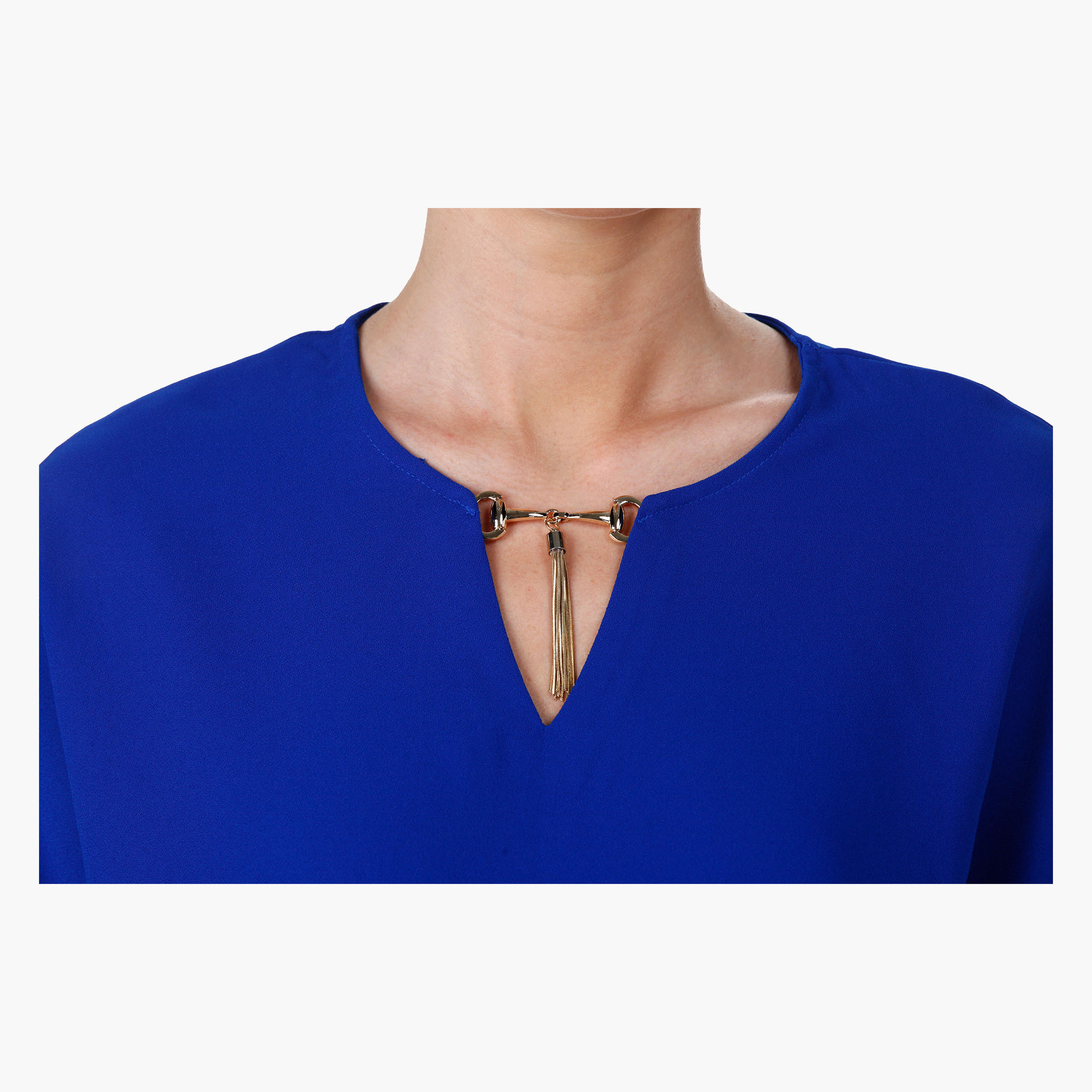 Elle Crop Top with 3/4th Sleeves and Chain Embellishment-women-clothing-shirtsandblouses-blouses-image-4