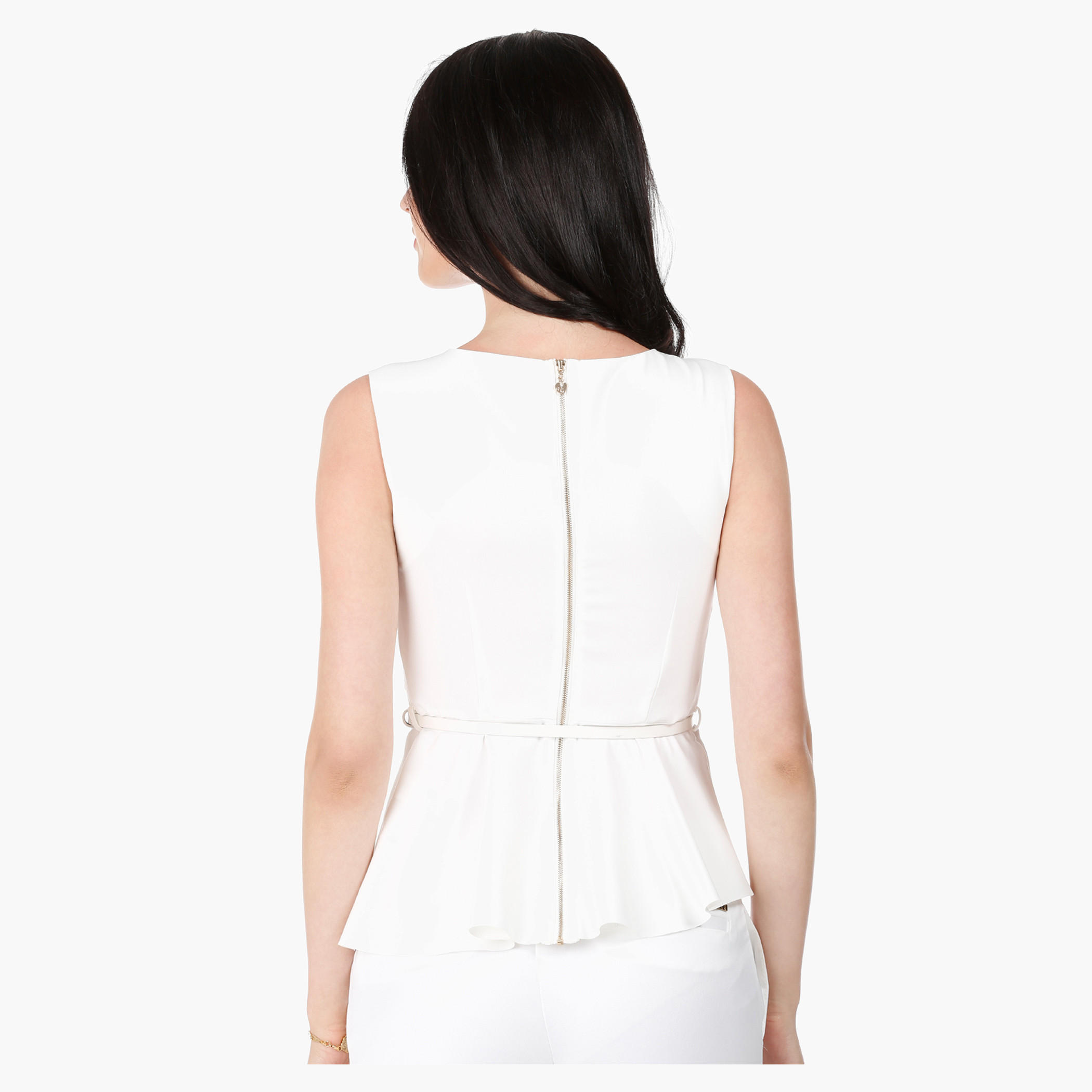 Elle Sleeveless Peplum Top with Boat Neck in Regular Fit-women-clothing-shirtsandblouses-blouses-image-7