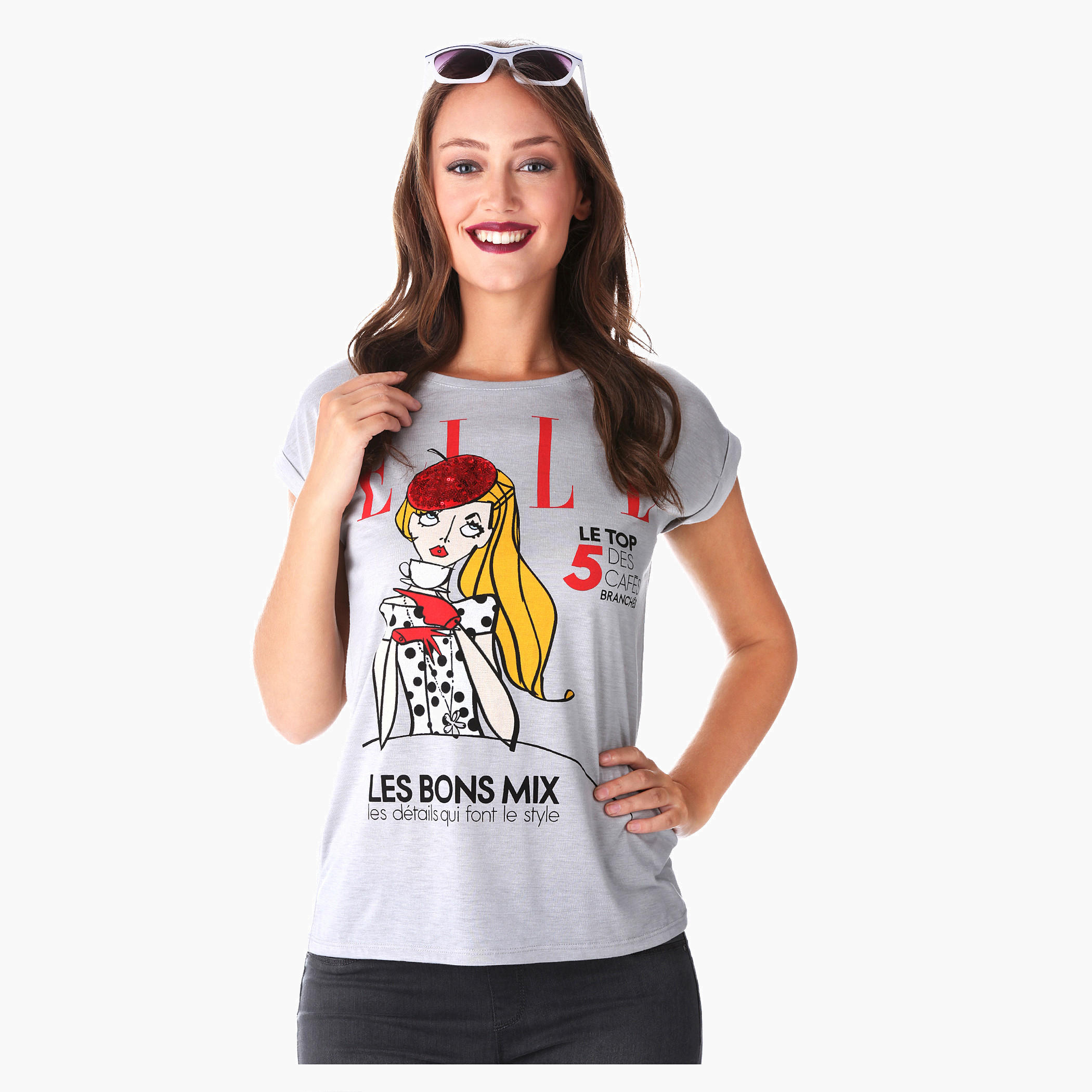 Elle Graphic Print Top-women-clothing-tshirts-image-1