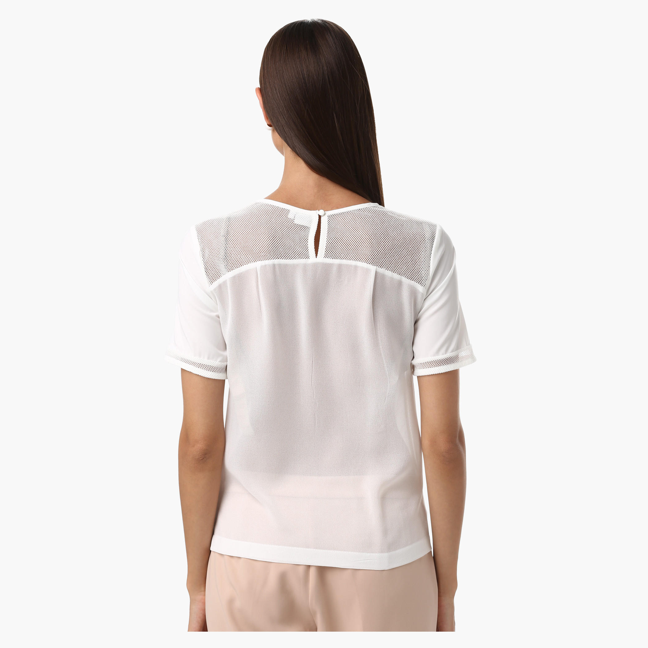 Elle Round Neck Shell Top with Cord Embroidery and Short Sleeve-women-clothing-shirtsandblouses-blouses-image-7