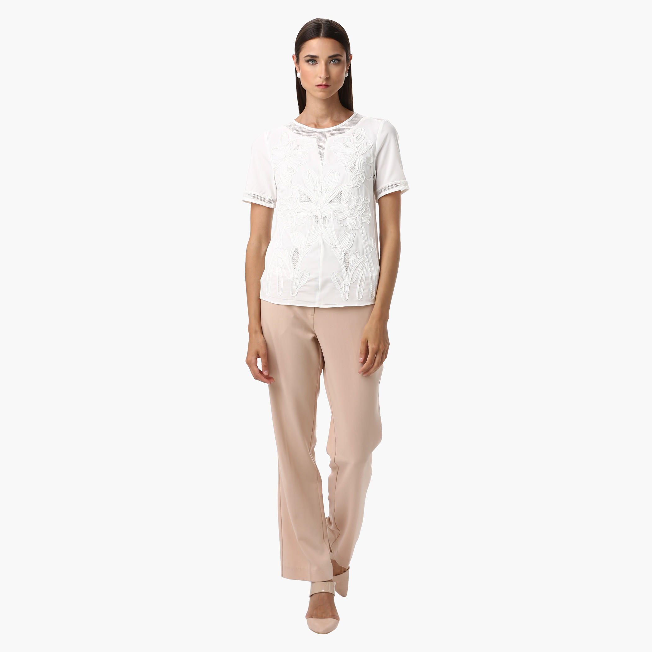 Elle Round Neck Shell Top with Cord Embroidery and Short Sleeve-women-clothing-shirtsandblouses-blouses-image-10