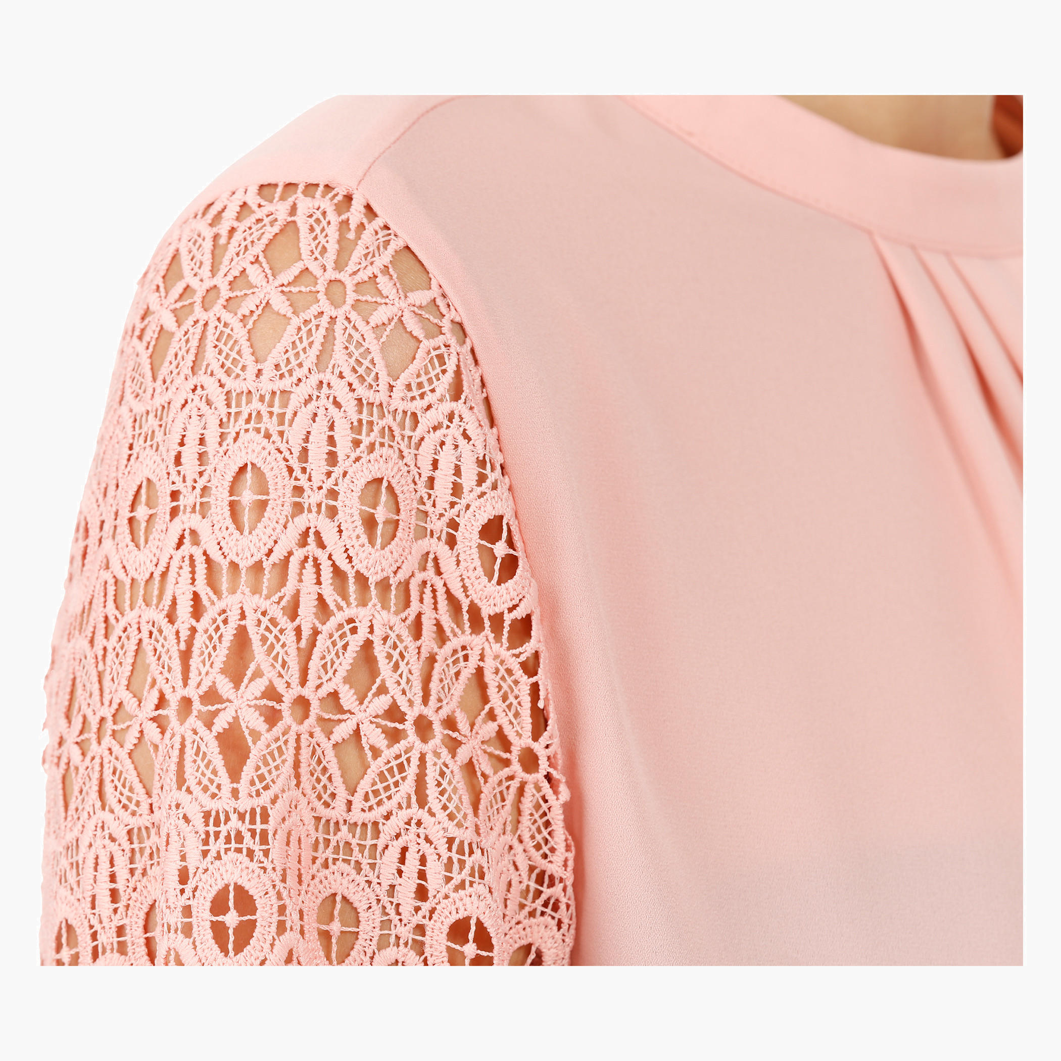 Elle High Neck Blouse with Lace Sleeves-women-clothing-shirtsandblouses-blouses-image-4
