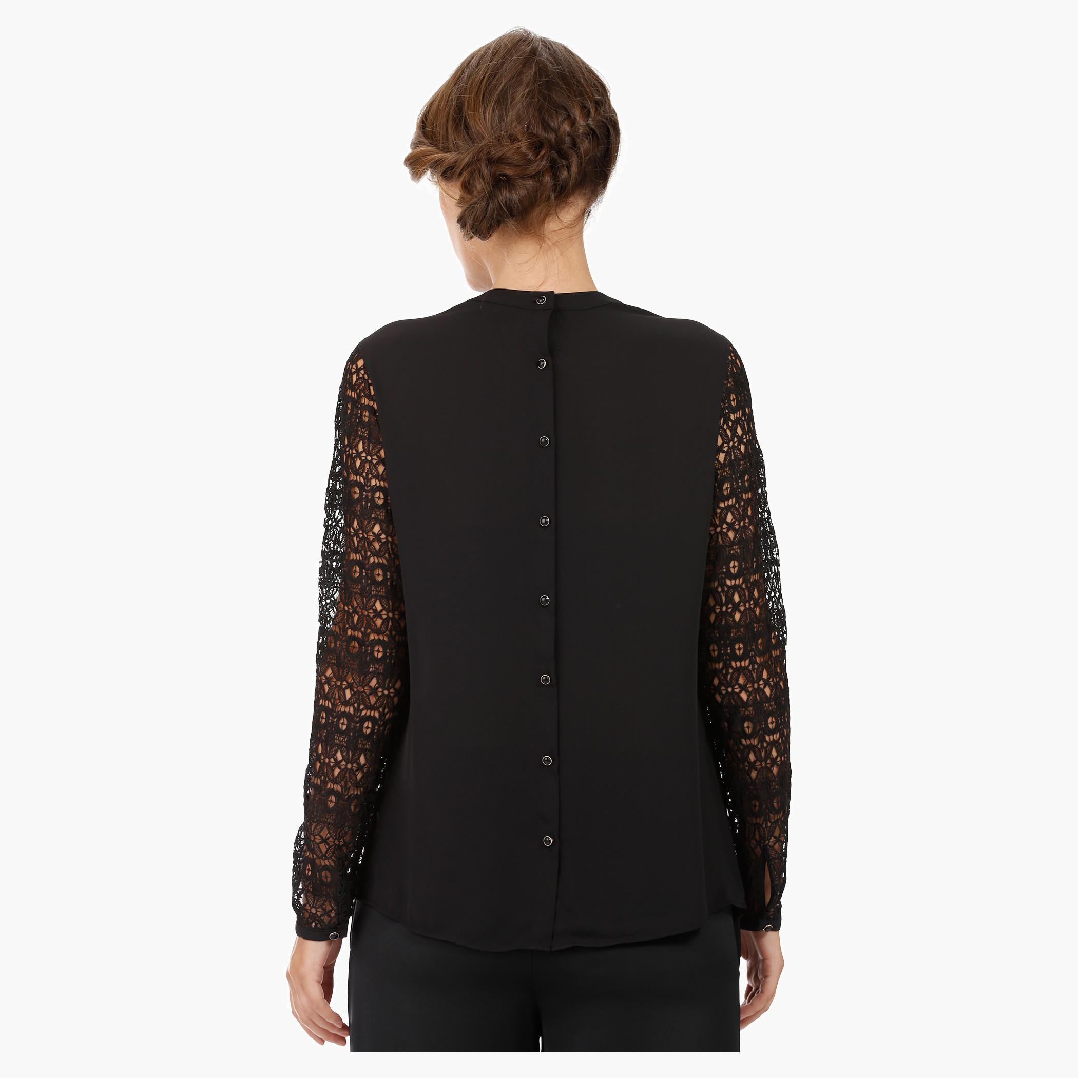 Elle High Neck Blouse with Lace Sleeves-women-clothing-shirtsandblouses-blouses-image-7