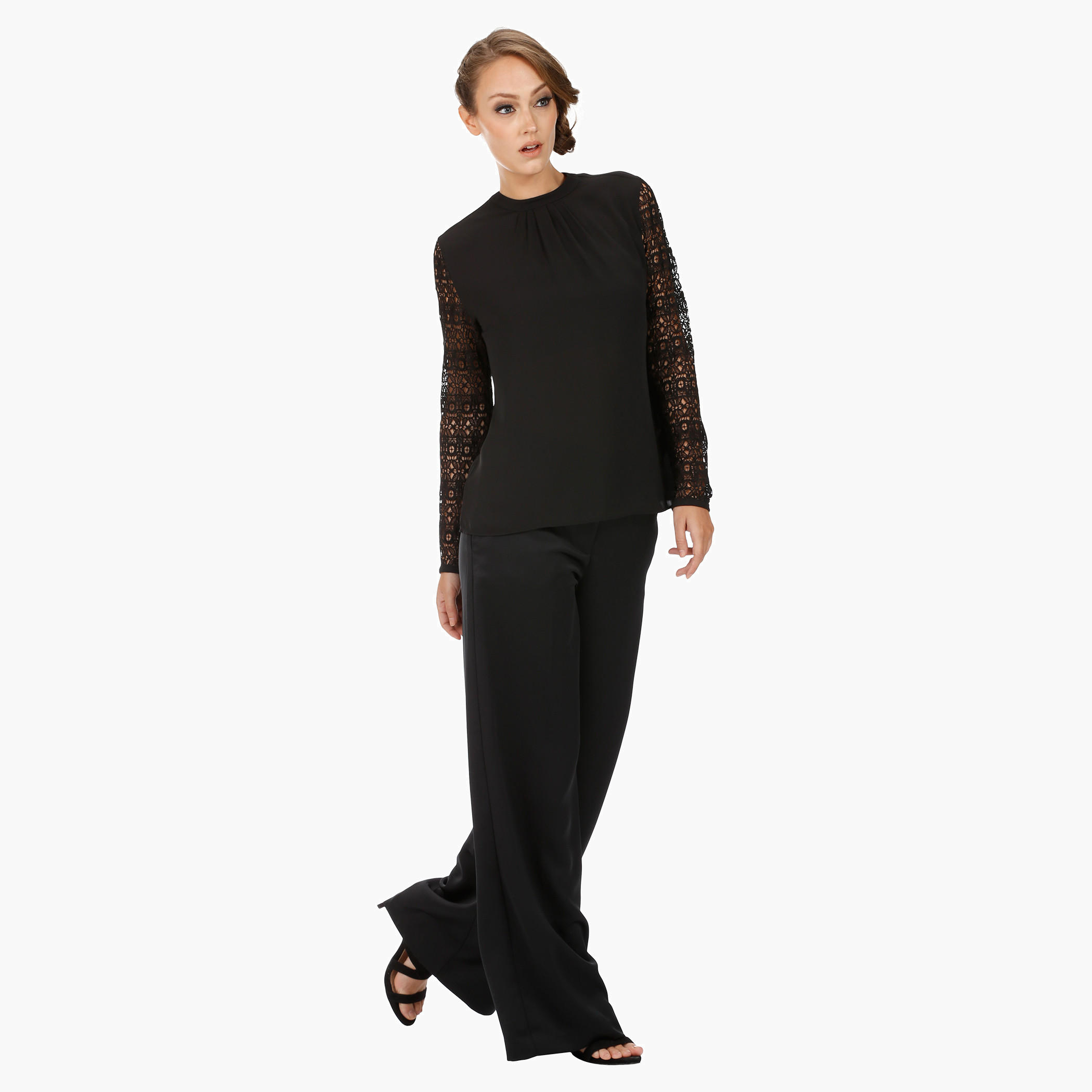 Elle High Neck Blouse with Lace Sleeves-women-clothing-shirtsandblouses-blouses-image-10
