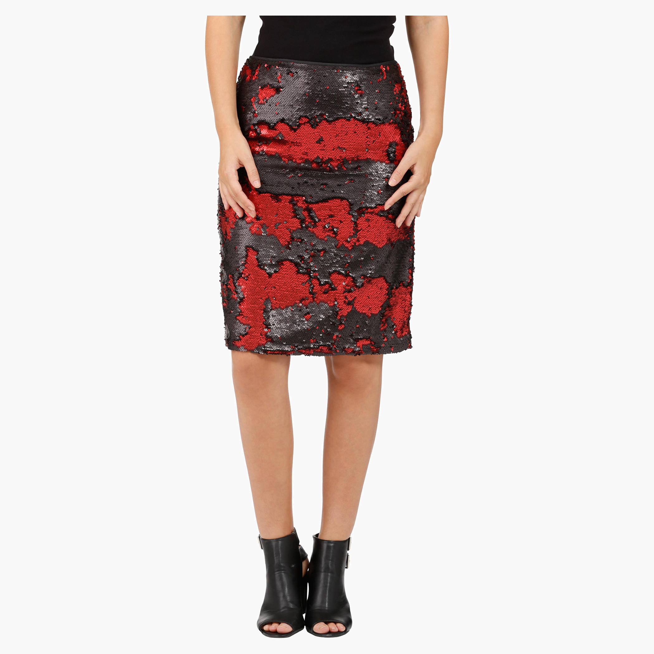 Elle High Waist Pencil Skirt with Sequin Embellishment-women-clothing-bottoms-skirts-image-1