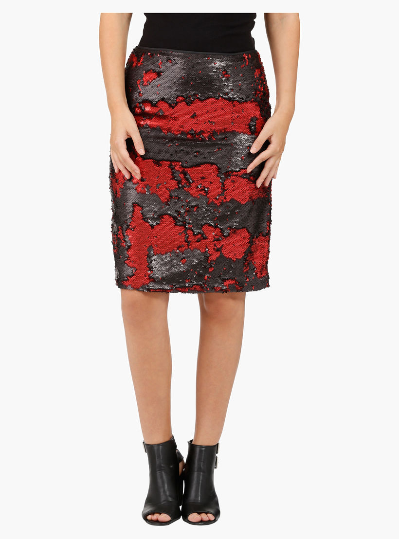 Elle High Waist Pencil Skirt with Sequin Embellishment-women-clothing-bottoms-skirts-image-1