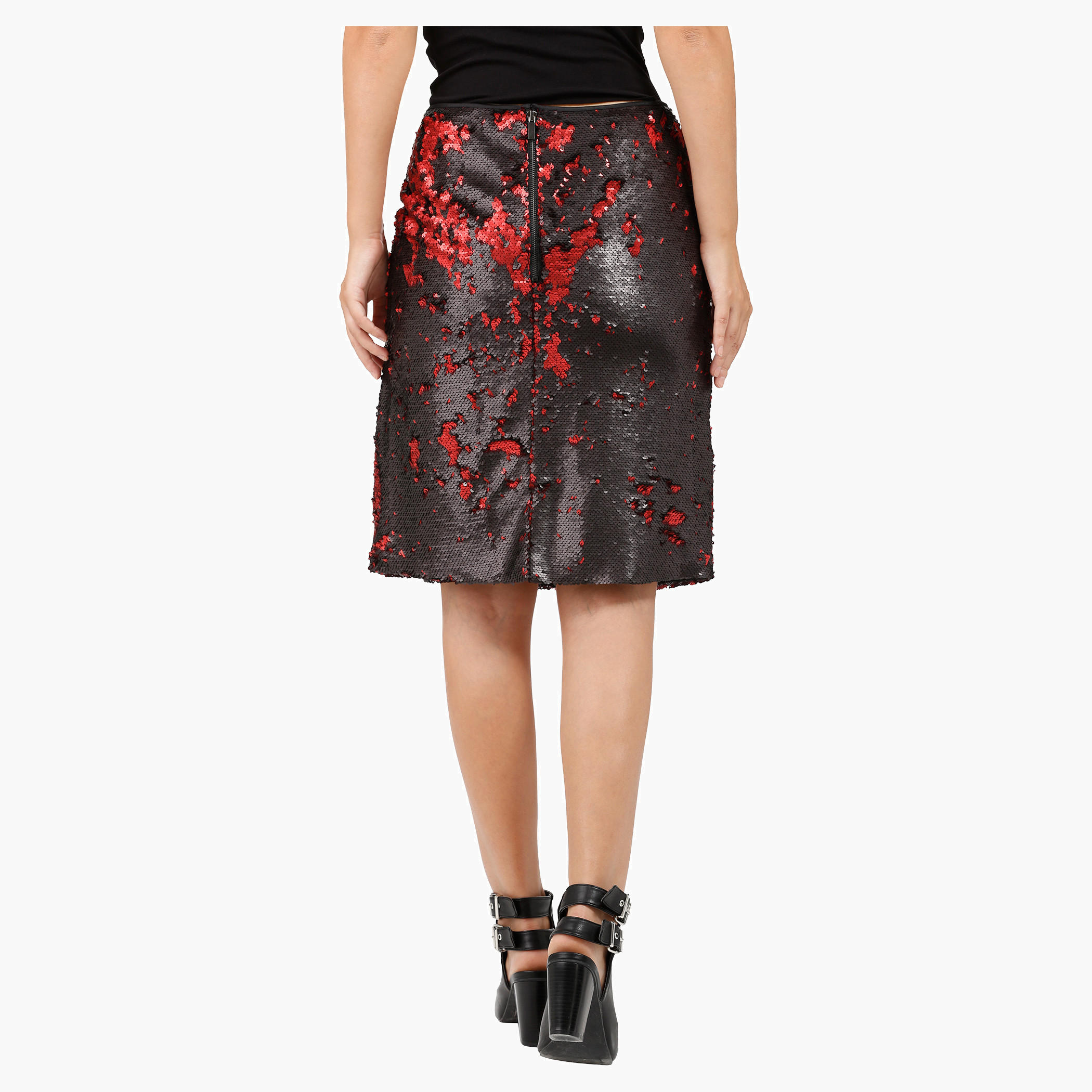 Elle High Waist Pencil Skirt with Sequin Embellishment-women-clothing-bottoms-skirts-image-2