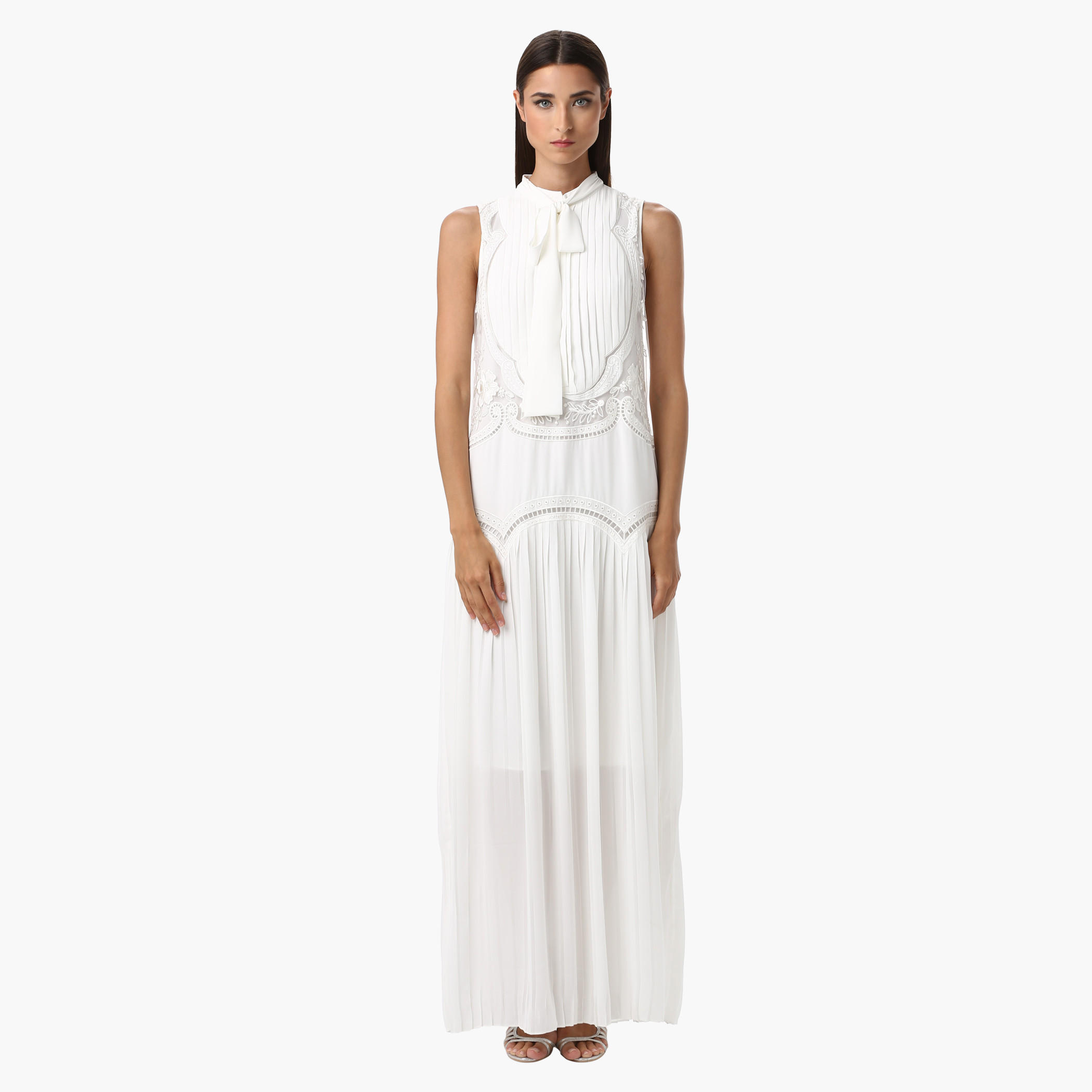 Elle Sleeveless Lace Maxi dress with Turtle Neck and Embroidery-women-clothing-dresses-image-1