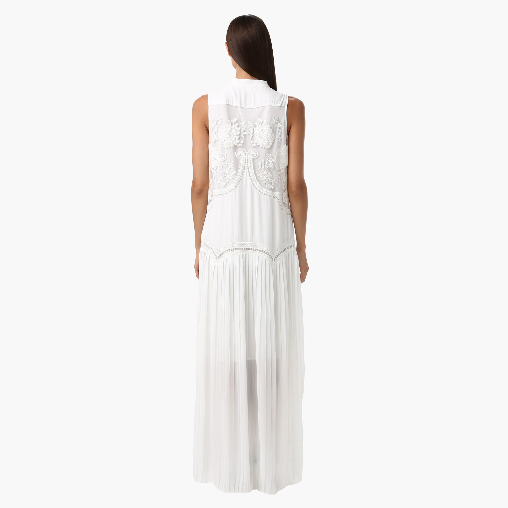Elle Sleeveless Lace Maxi dress with Turtle Neck and Embroidery-women-clothing-dresses-image-2