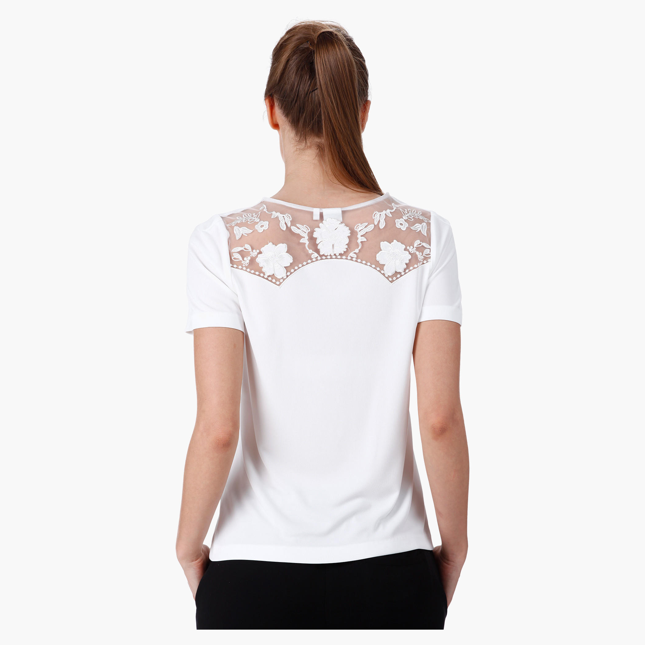 Elle Embroidered Top with Short Sleeves in Regular Fit-women-clothing-shirtsandblouses-blouses-image-2