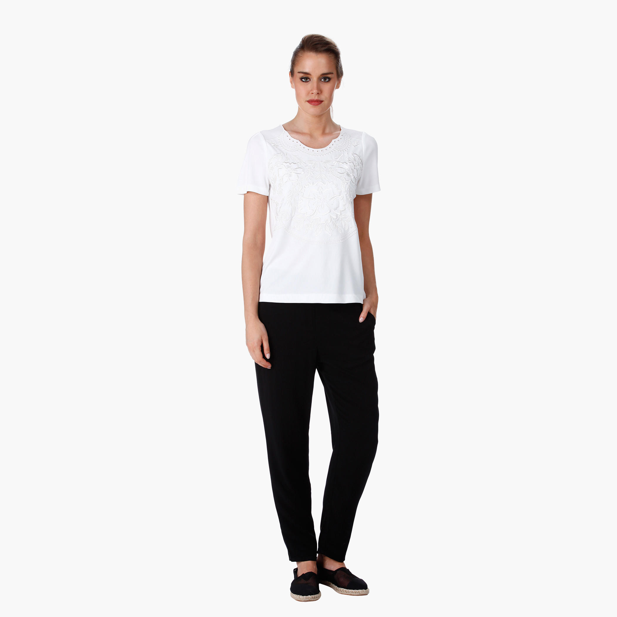 Elle Embroidered Top with Short Sleeves in Regular Fit-women-clothing-shirtsandblouses-blouses-image-5