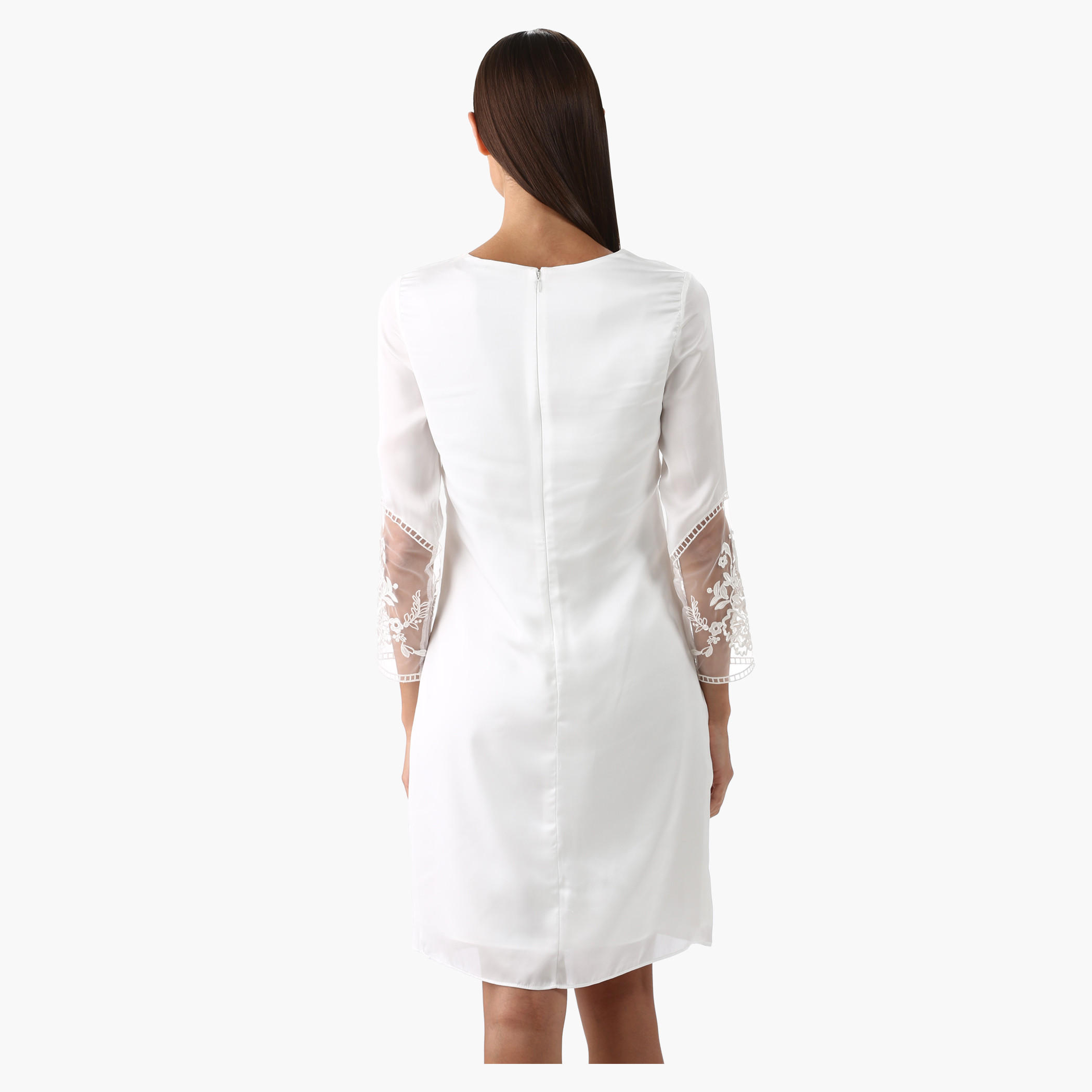 Elle Embroidered Tunic Dress with Long Sleeves and Boat Neck-women-clothing-dresses-image-2