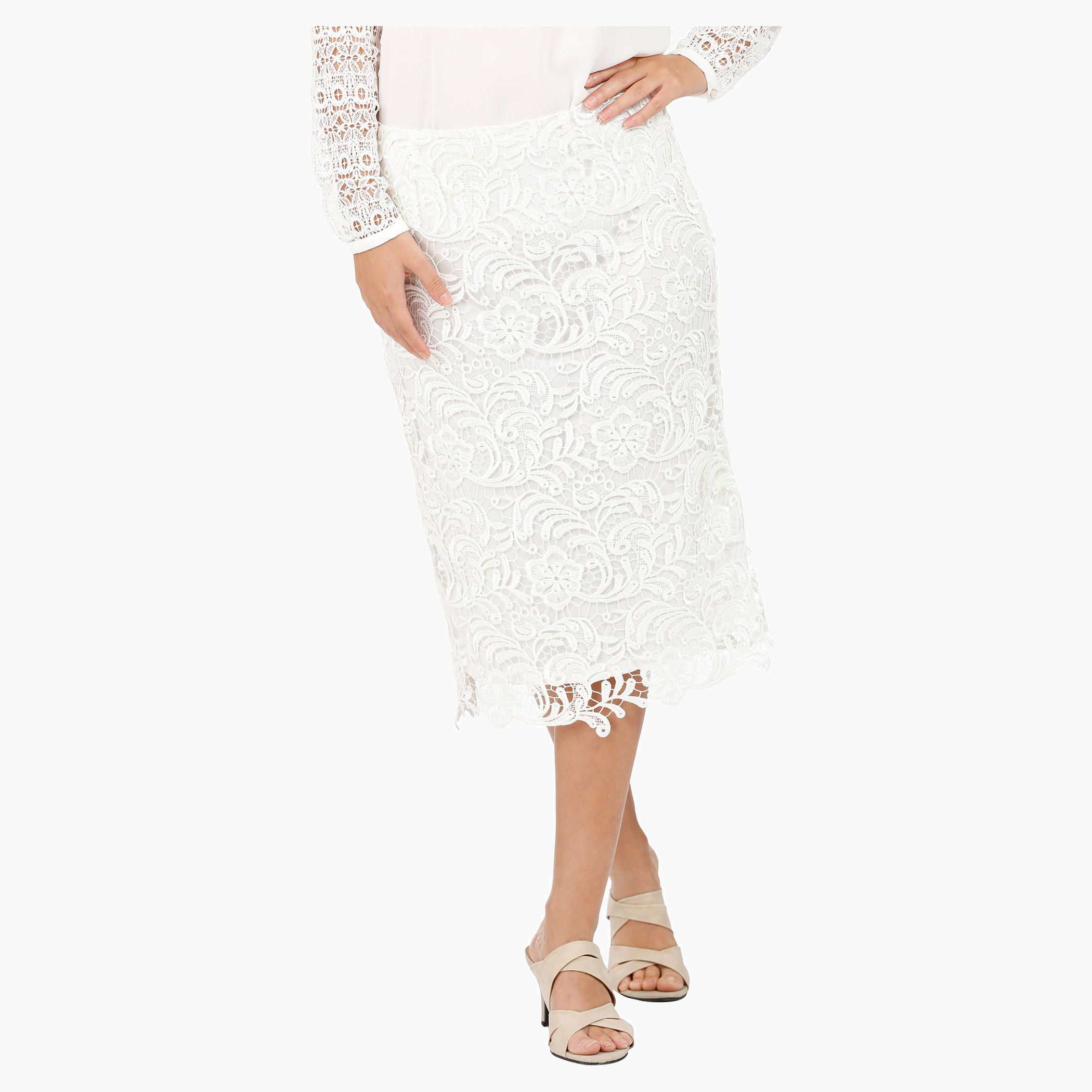 Elle Lace Skirt with A-Line fit-women-clothing-bottoms-skirts-image-1