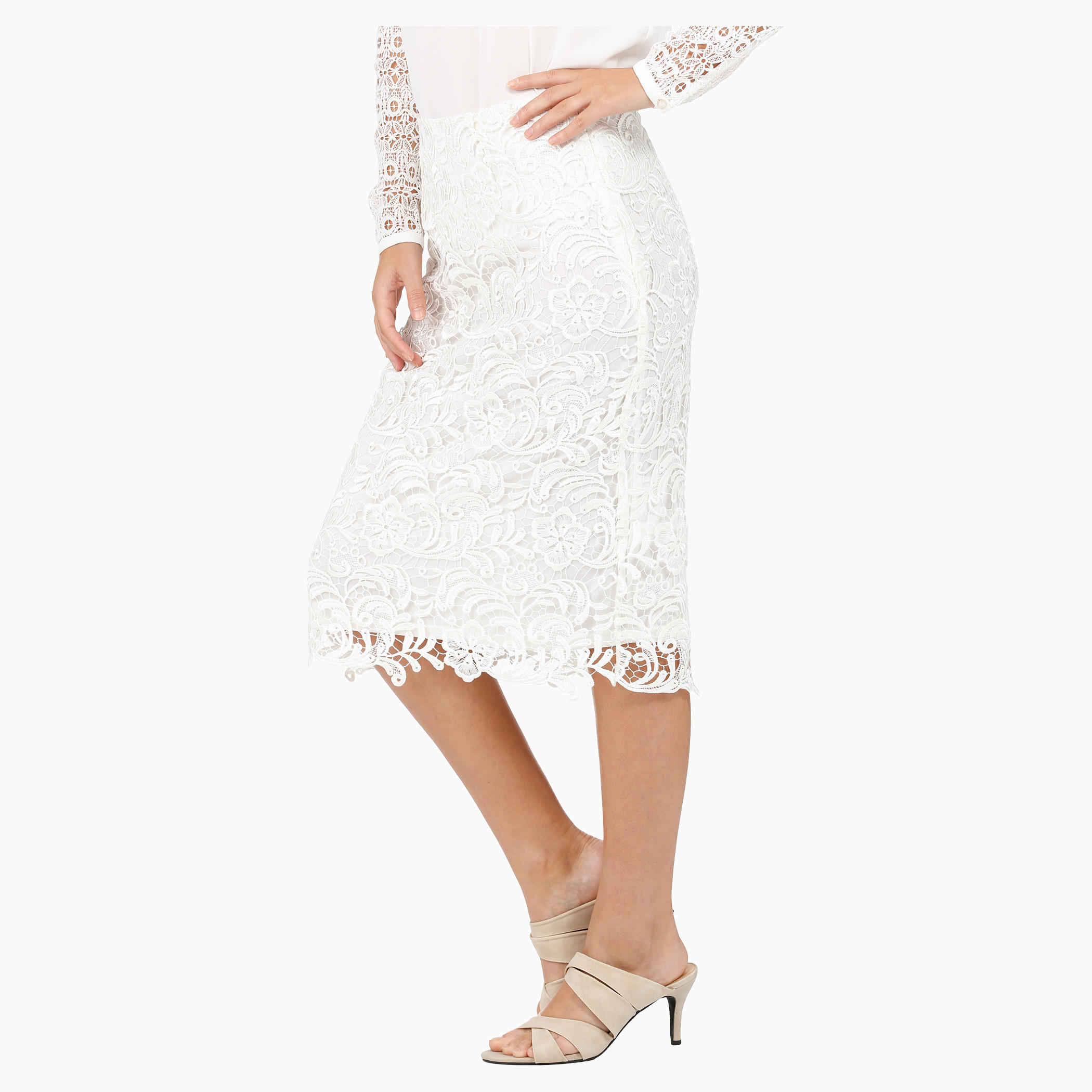 Elle Lace Skirt with A-Line fit-women-clothing-bottoms-skirts-image-3