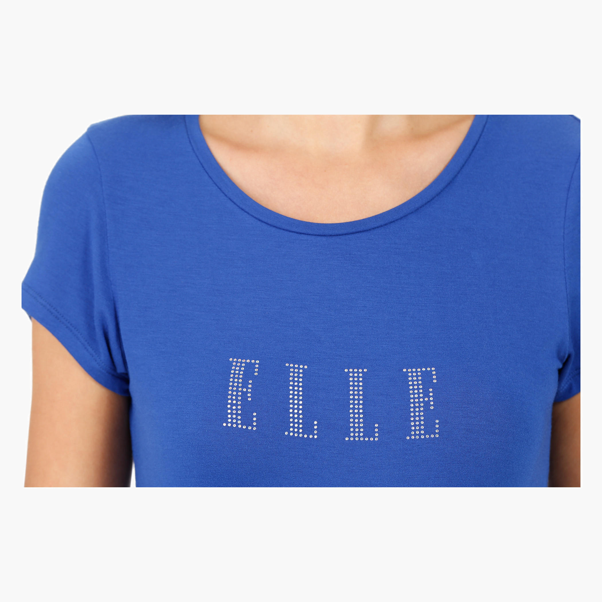 Elle Basic Round Neck T-Shirt with Cap Sleeves-women-clothing-tshirts-image-4